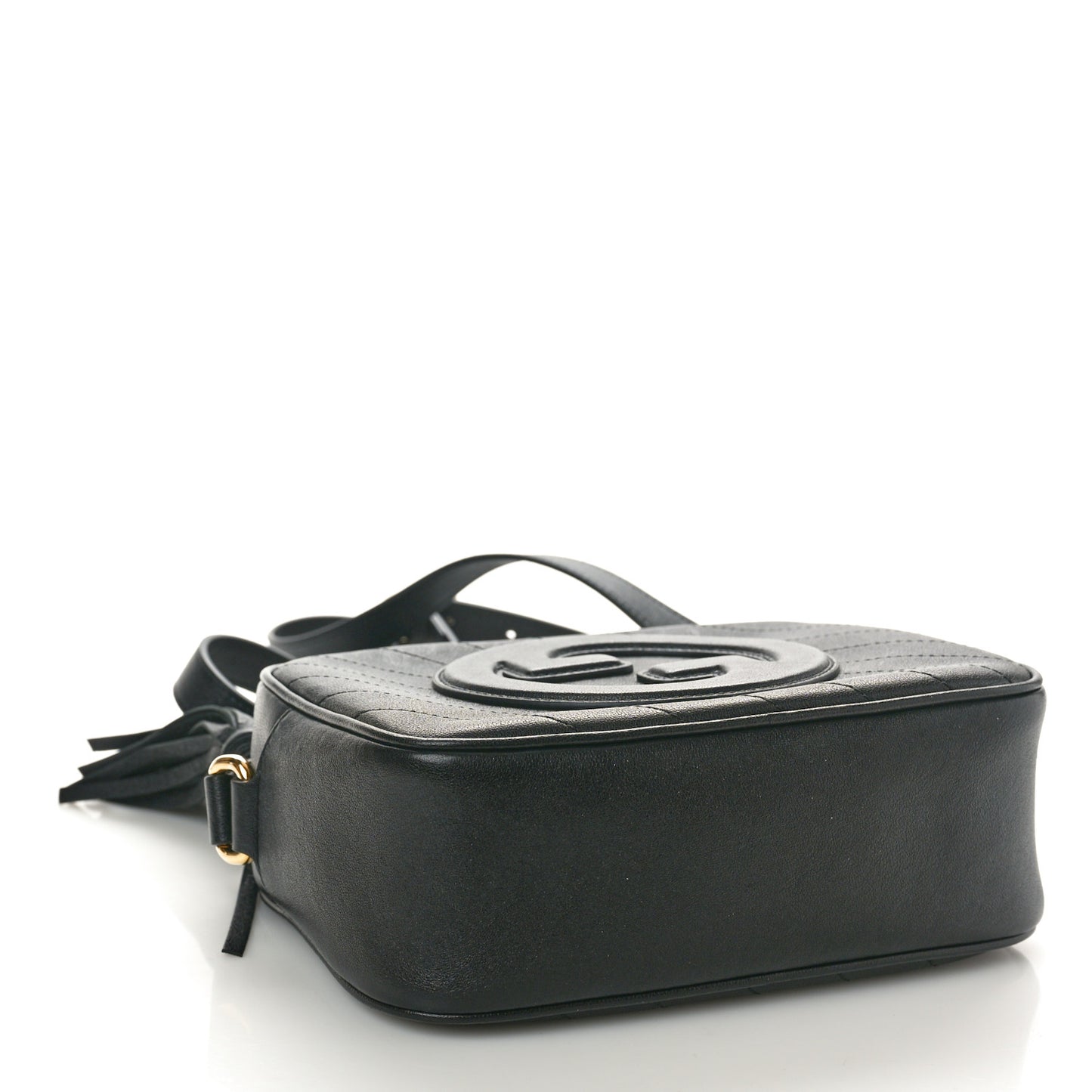 Sakai Be Green Calfskin Diagonal Stitched Small Blondie Shoulder Bag Black