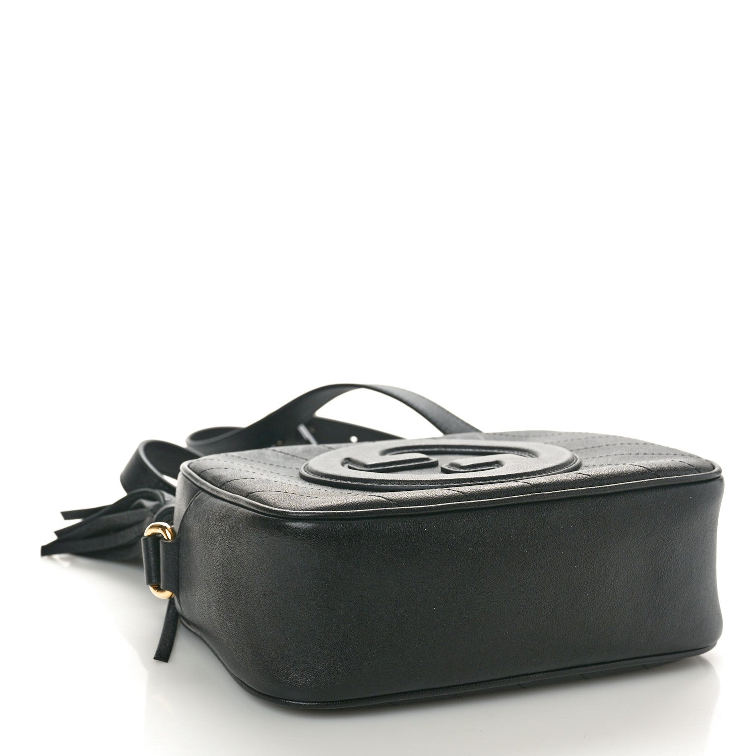 Gucci Sakai Be Green Calfskin Diagonal Stitched Small Blondie Shoulder Bag Black 4 of 10