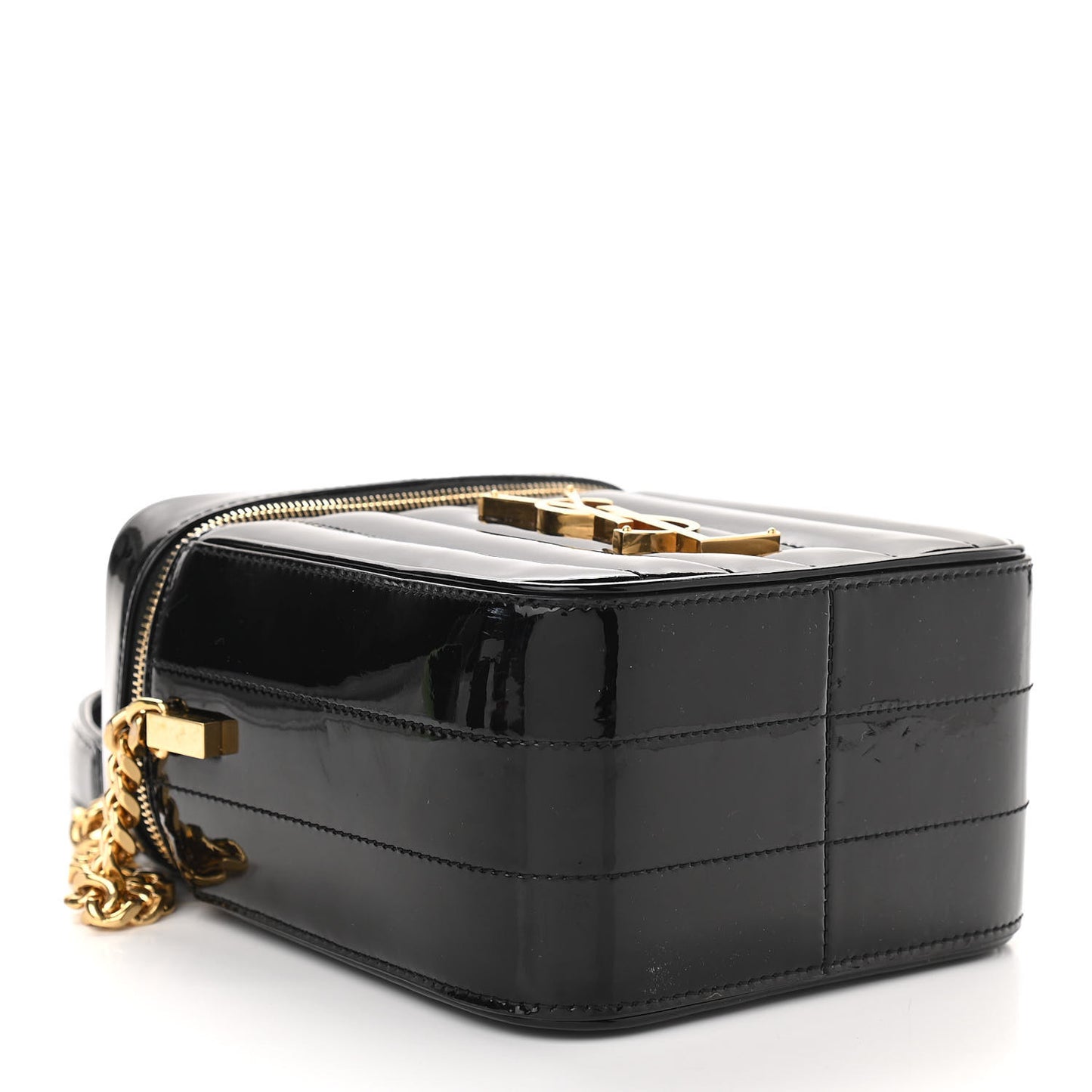Patent Matelasse Monogram Vicky Vanity Black