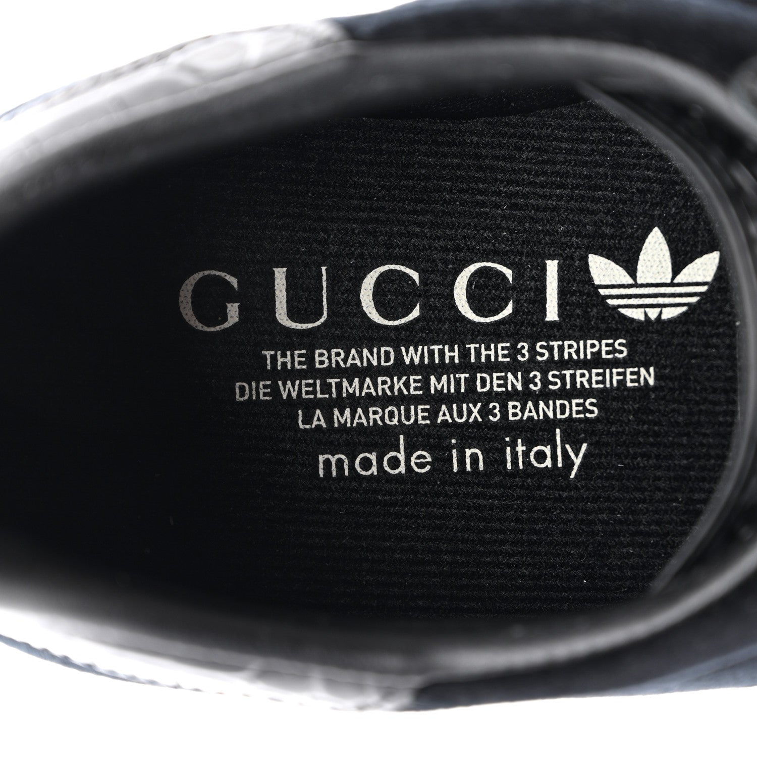 Gucci X ADIDAS Velvet Crocodile Embossed Gazelle Wedge Sneakers 40.5 Black 7 of 8