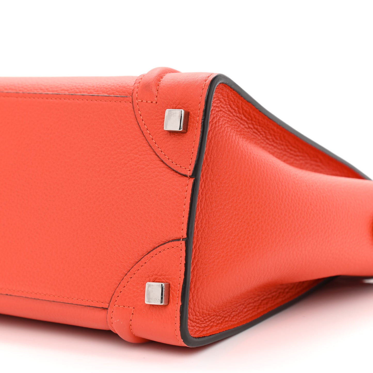 Drummed Calfskin Micro Luggage Vermillion