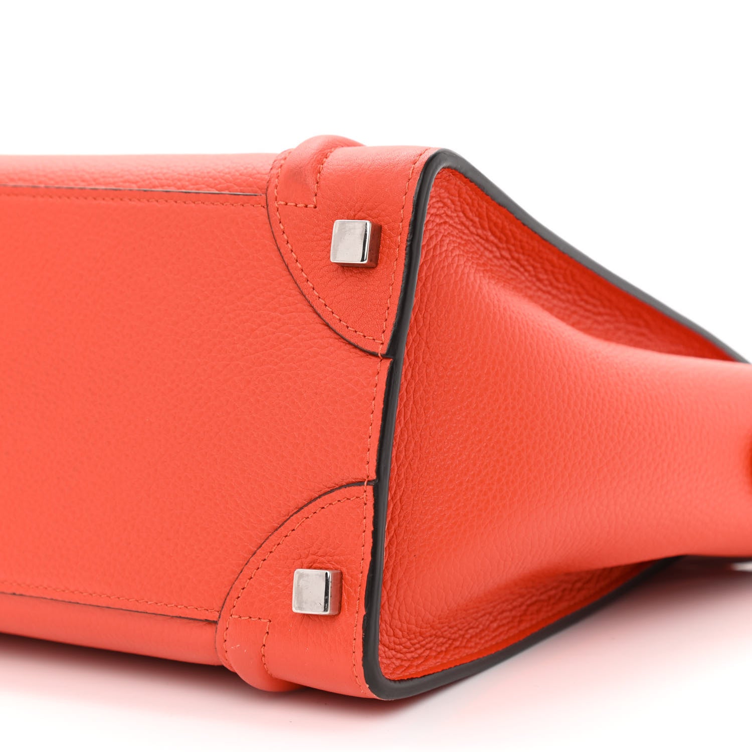 Celine Drummed Calfskin Micro Luggage Vermillion 10 of 11