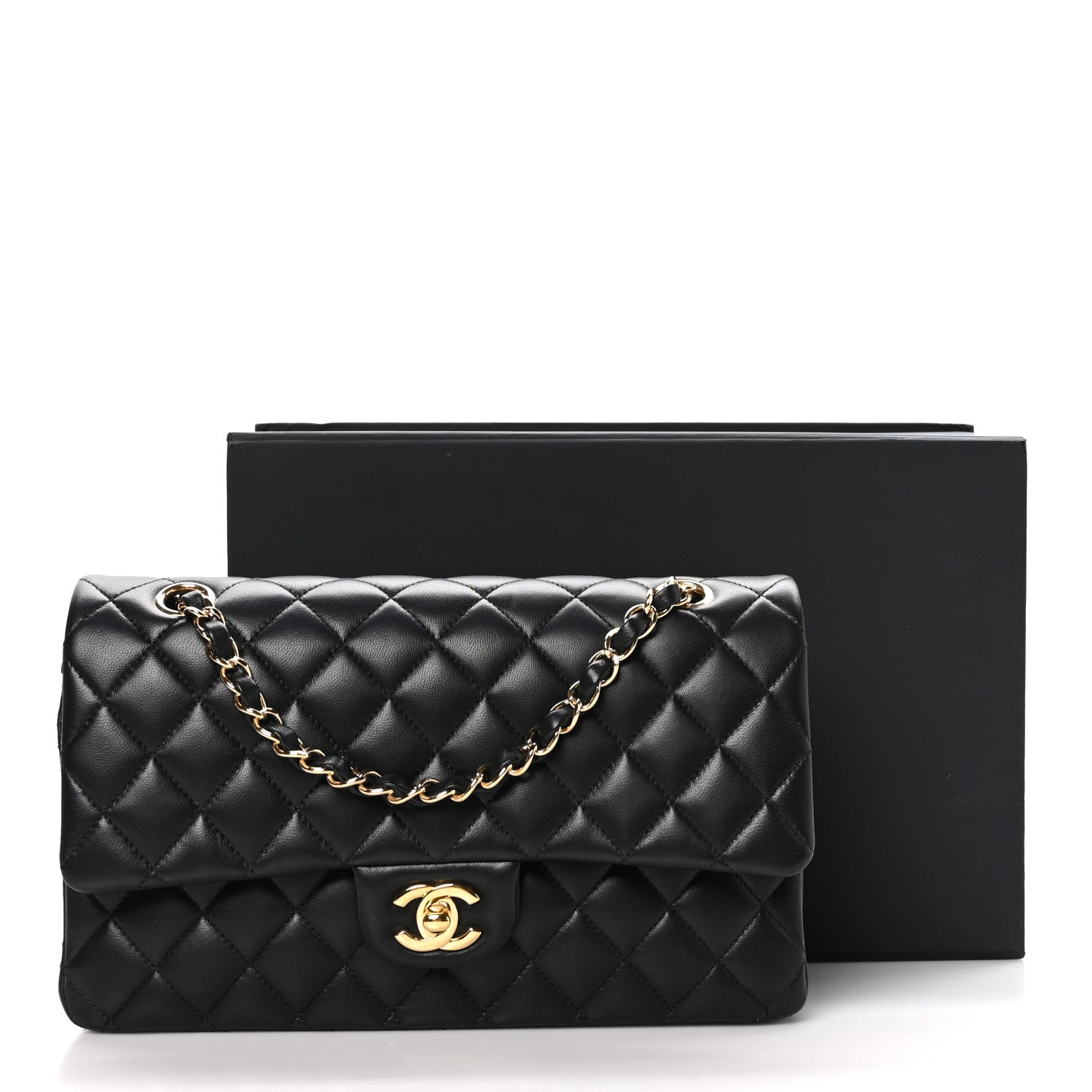 Chanel Lambskin Quilted Medium Double Flap Black 11 of 11