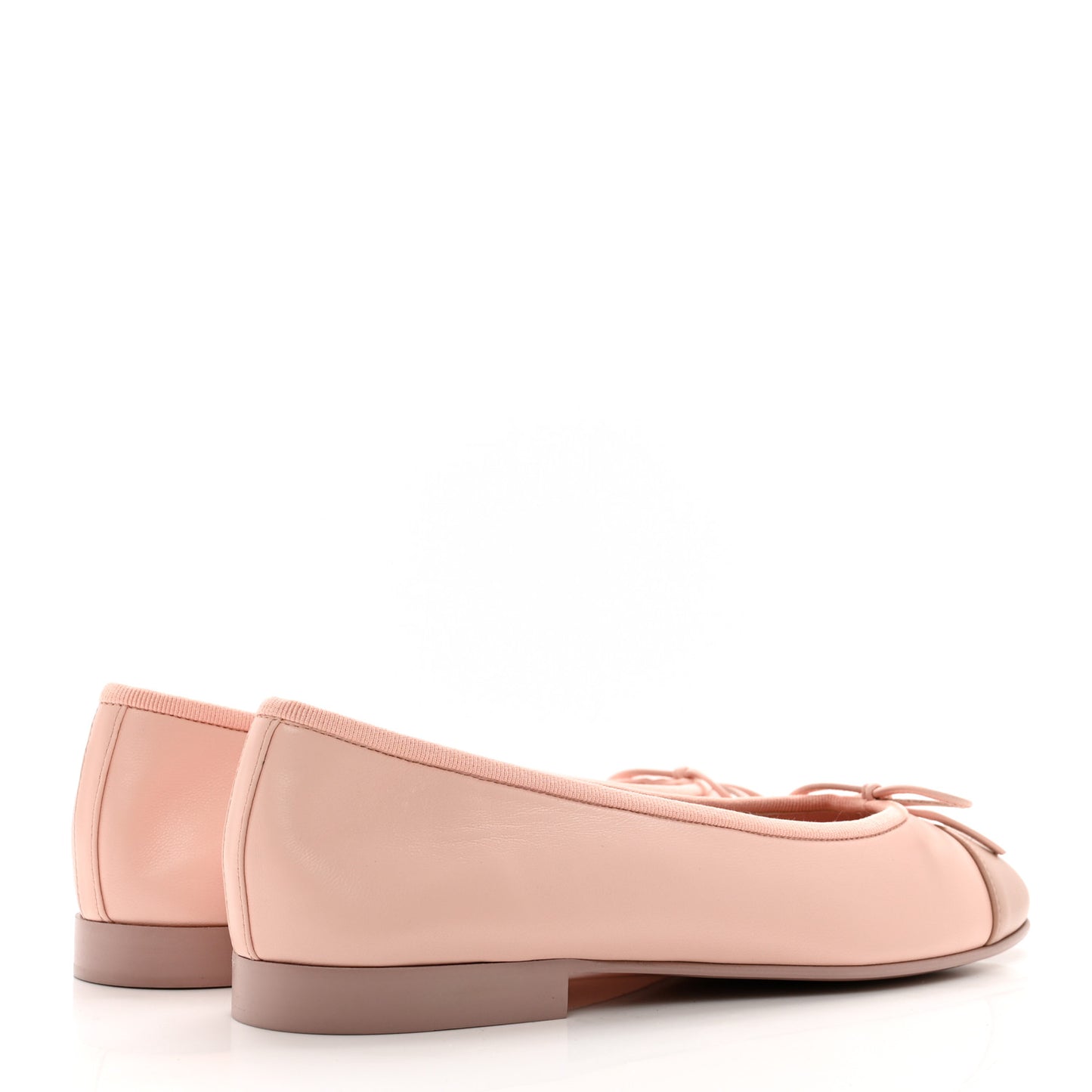 Lambskin Cap Toe CC Ballerina Flats 37 Light Pink Dark Pink