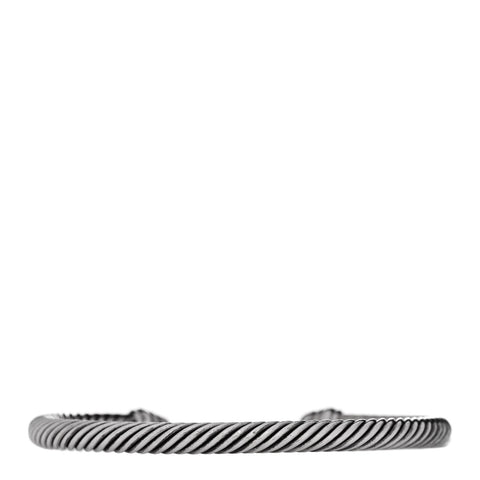 Sterling Silver Pave Diamond 5mm Cable Classics Bracelet