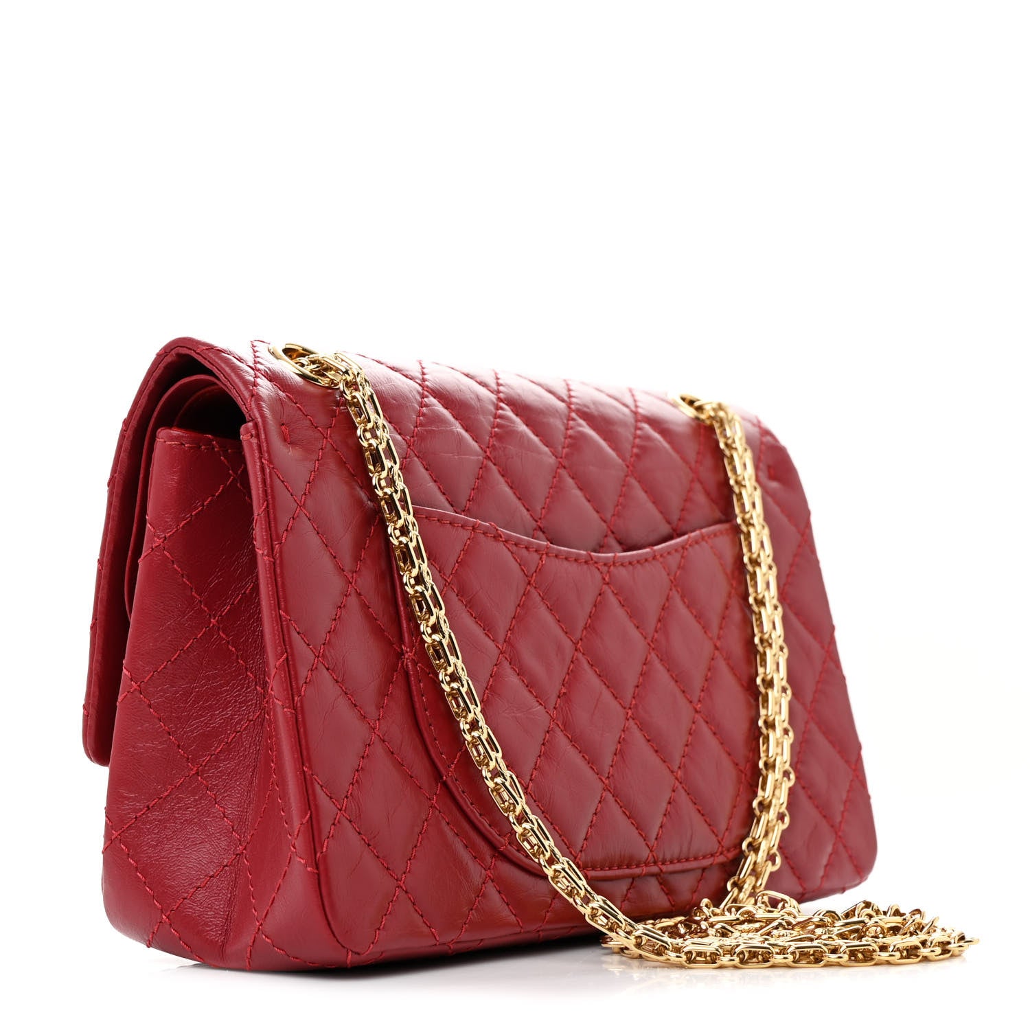 Chanel Aged Calfskin Quilted 2.55 Reissue 225 Flap Red 3 of 12