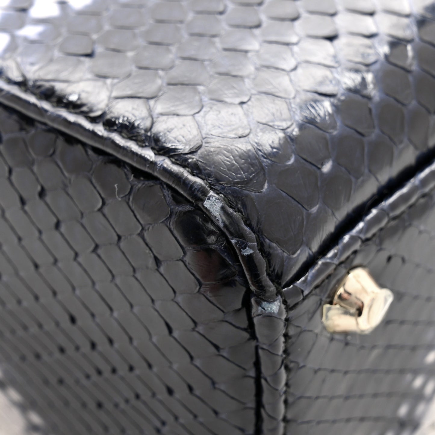 Snakeskin Mini Lady Dior Beige Blue