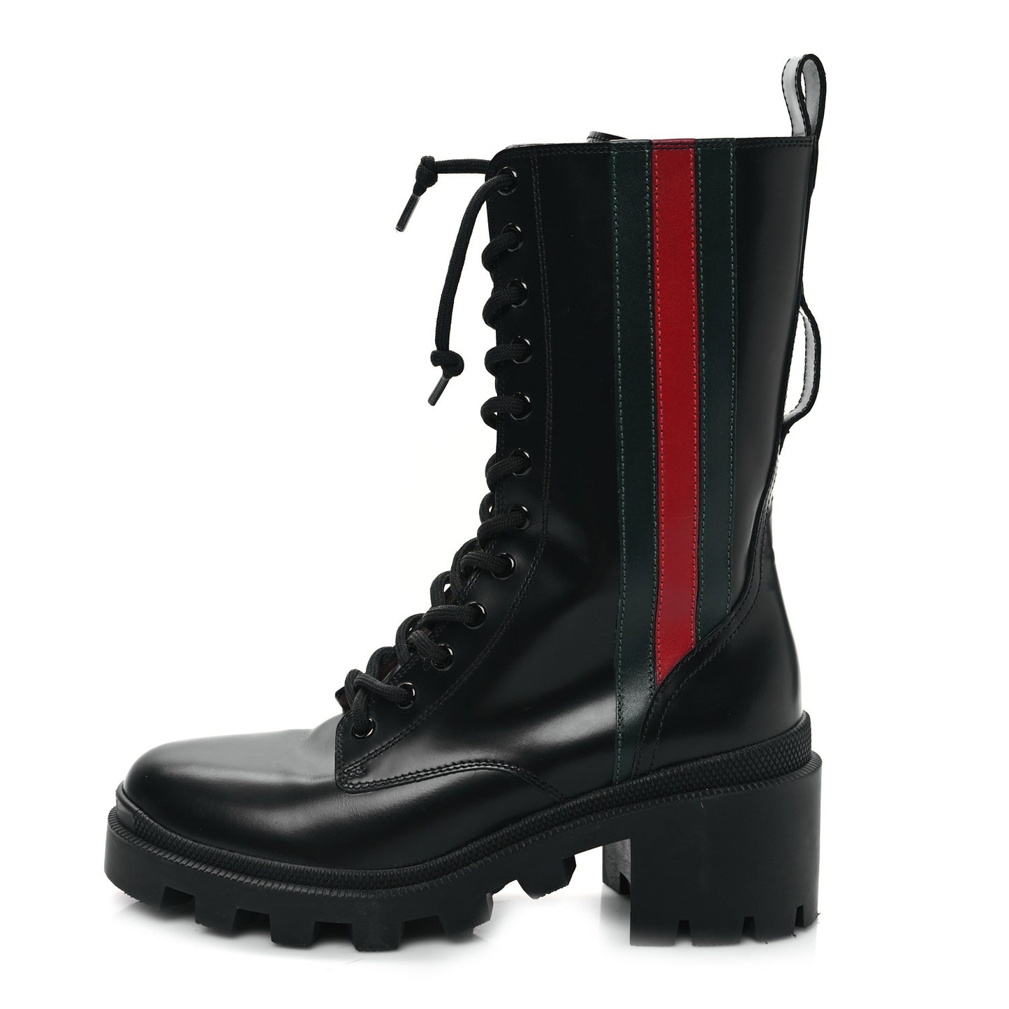 Magnum Calfskin Cirano Lux Web Lace Up Tall Combat Boots 36 Black Verde Hibiscus Red