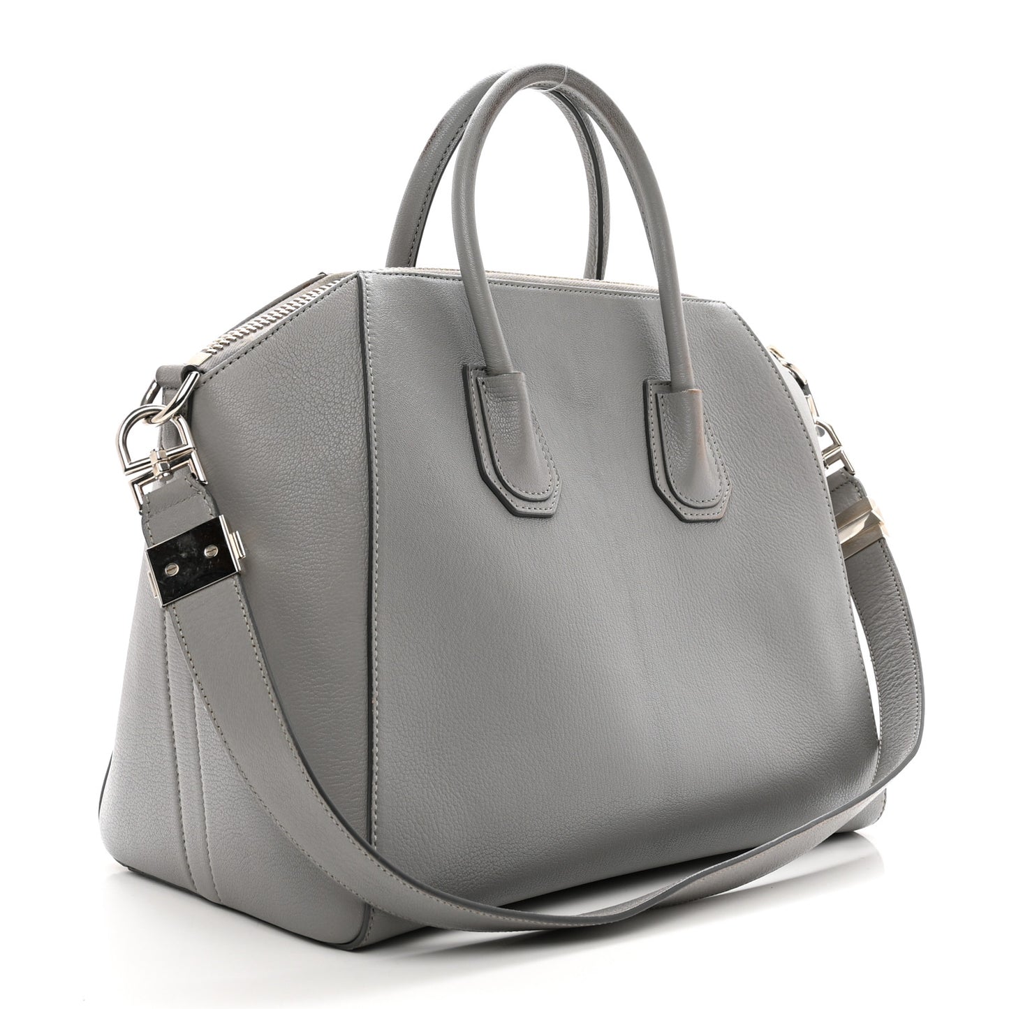 Sugar Goatskin Medium Antigona Pearl Grey