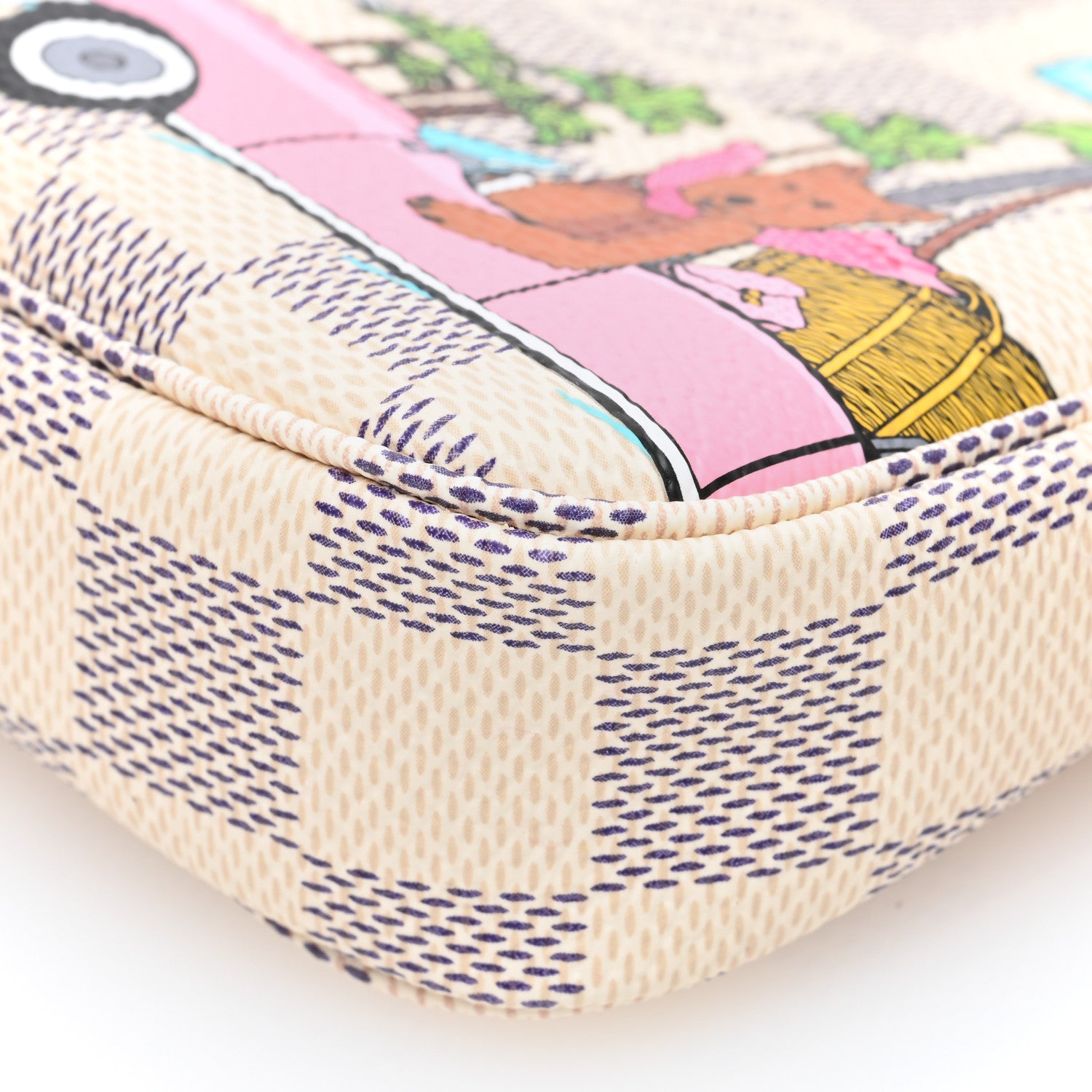 Louis Vuitton Damier Azur 2021 Christmas Animation Hollywood Mini Pochette Accessories Fuchsia 7 of 8