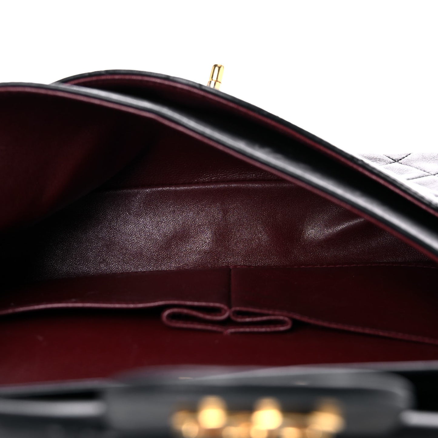 Lambskin Quilted Small Double Flap Black