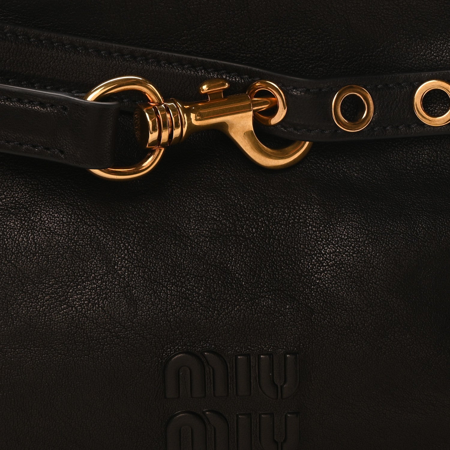 Miu Miu Nappa Aviator Regular Aventure Bag Black 7 of 9