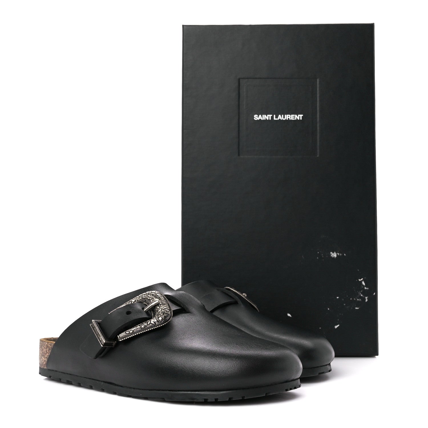 Saint Laurent Calfskin Buckle Jimmy Clog 39 Black 9 of 9