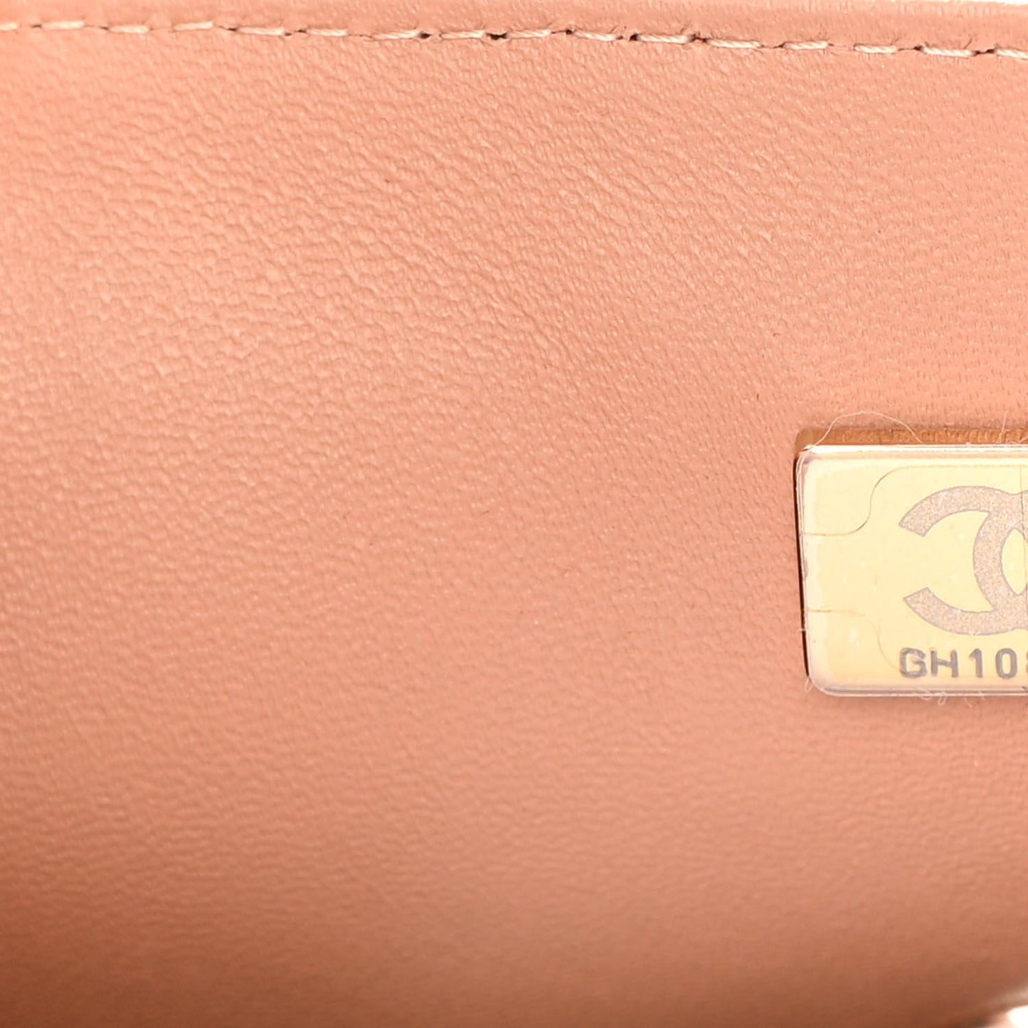 Lambskin Quilted Bi-Color Mini Top Handle Rectangular Flap Ecru Dark Beige
