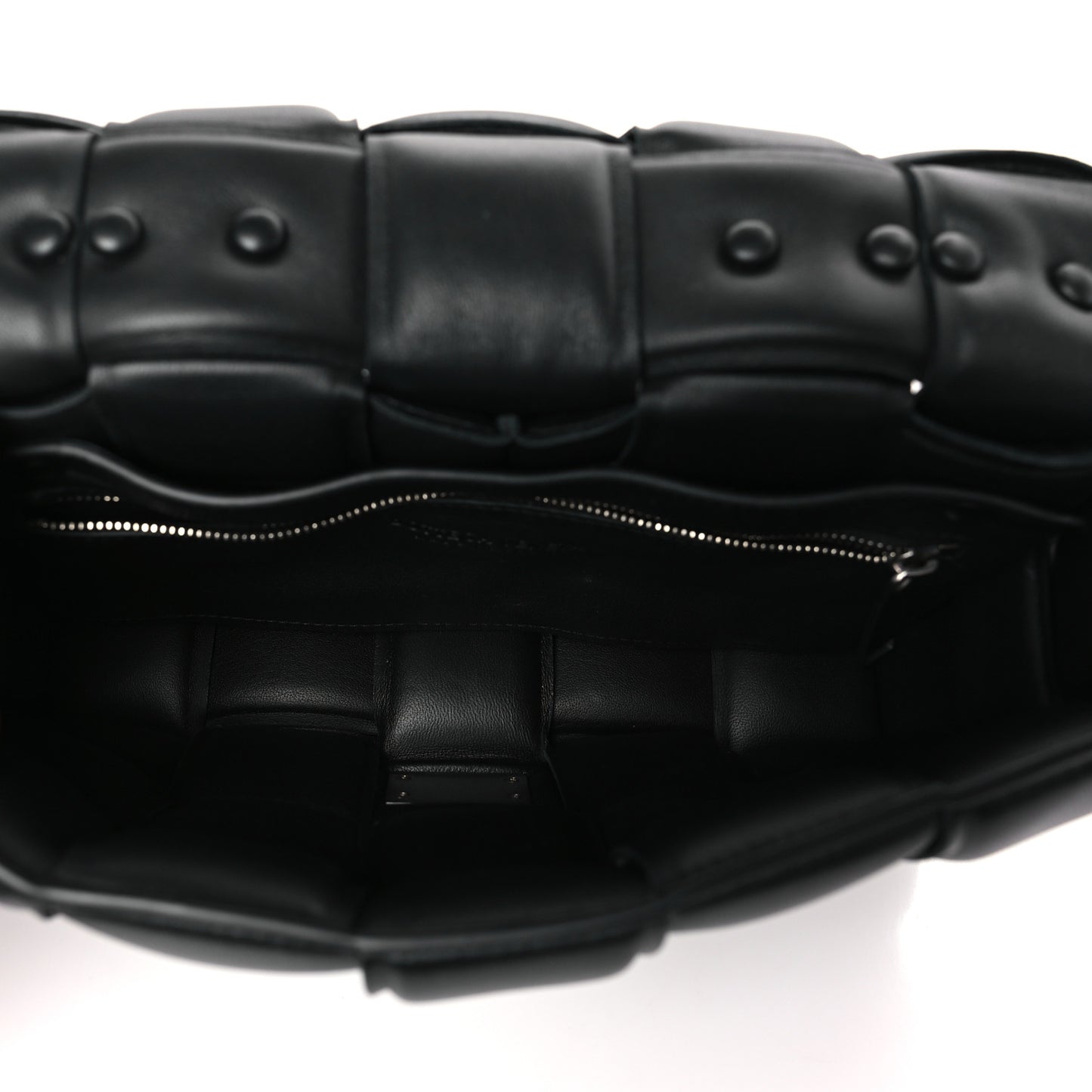 Lambskin Maxi Intreccio Padded Chain Cassette Crossbody Bag Black