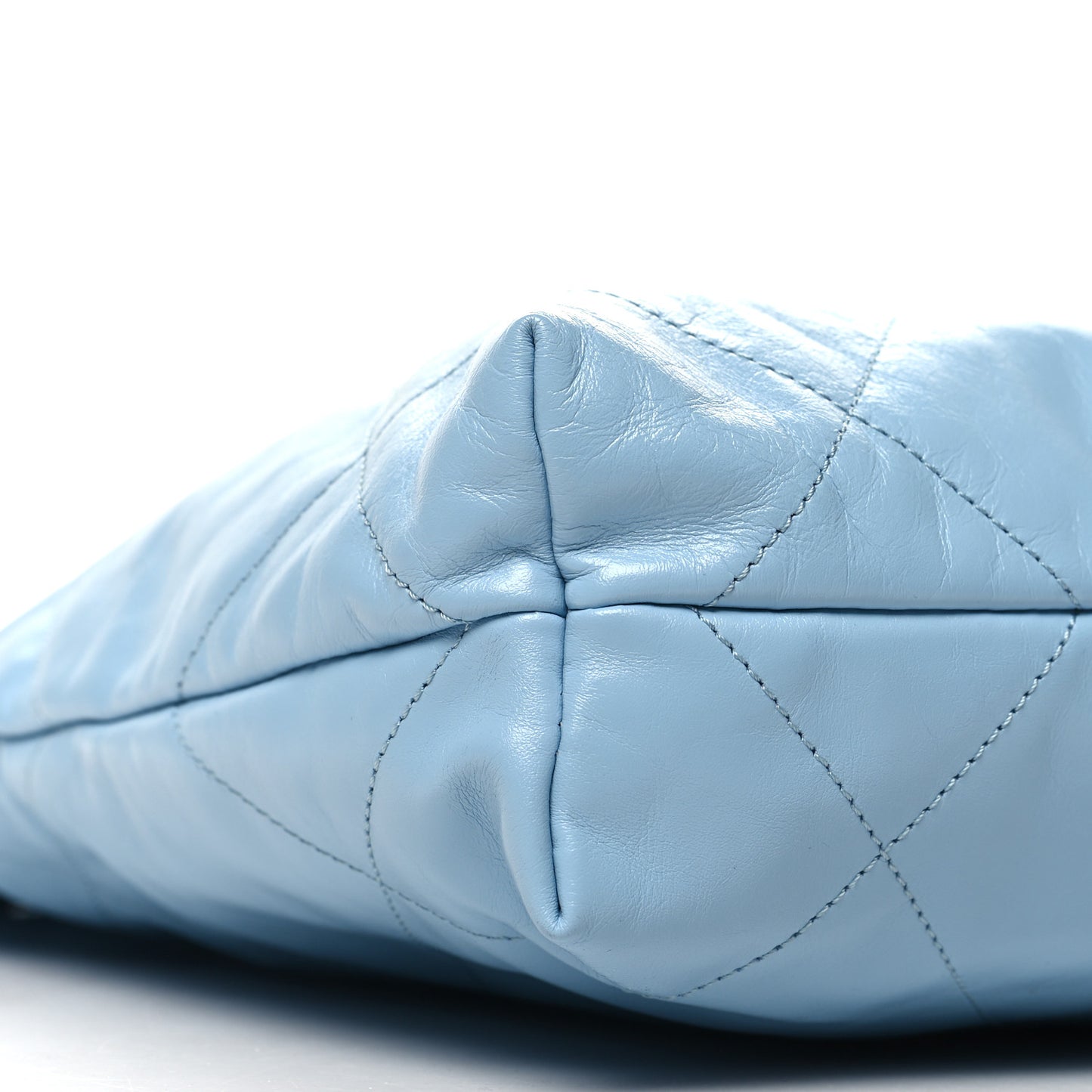 Shiny Calfskin Quilted Small Chanel 22 Light Blue