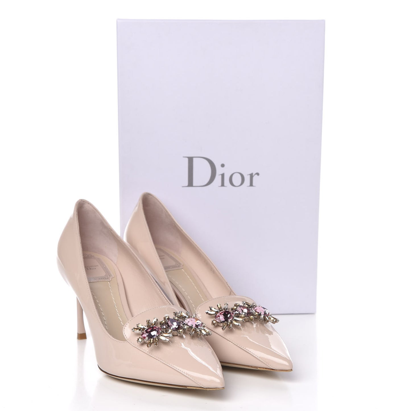 Patent Crystal Dianeme Pumps 38 Rose Poudre