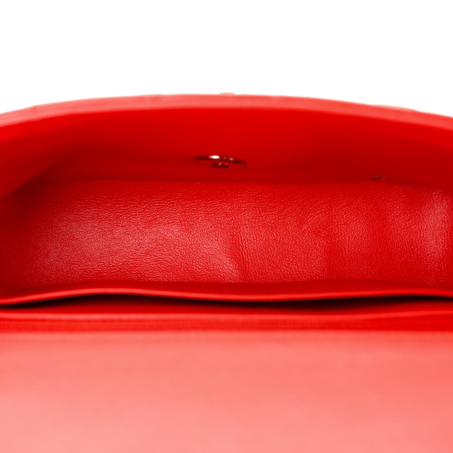 Patent Calfskin Quilted Mini Rectangular Flap Red