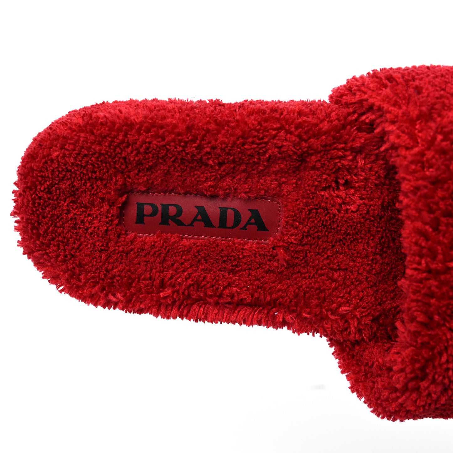 Terry Cloth Logo Lug Sole 20mm Slide Sandals 41 Rosso Black