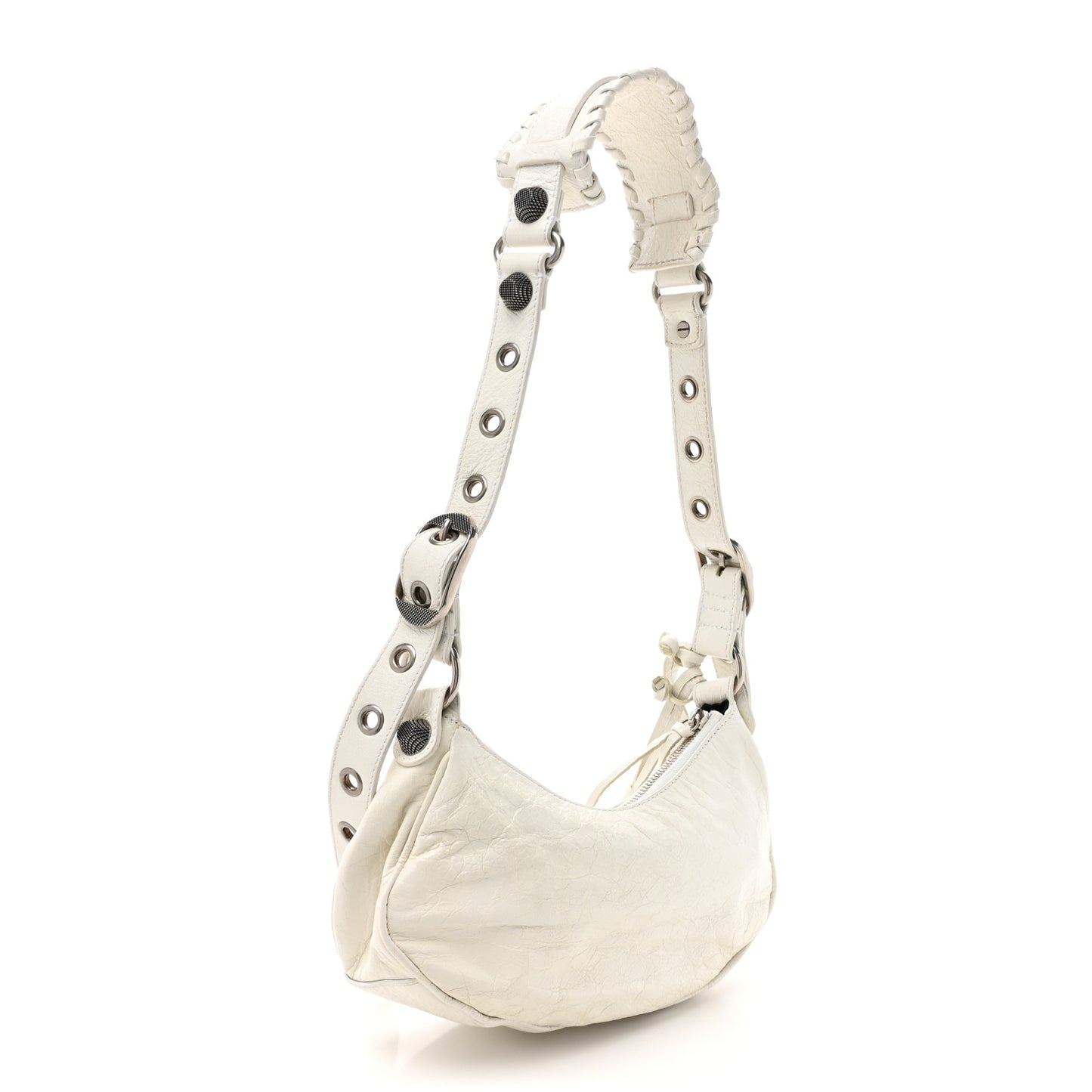 Agneau Arena Le Cagole Shoulder Bag XS Optic White