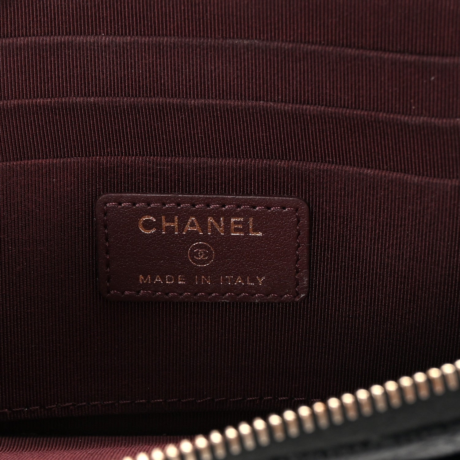 Chanel Caviar Quilted Phone Holder Zip Clutch Black 6 of 7