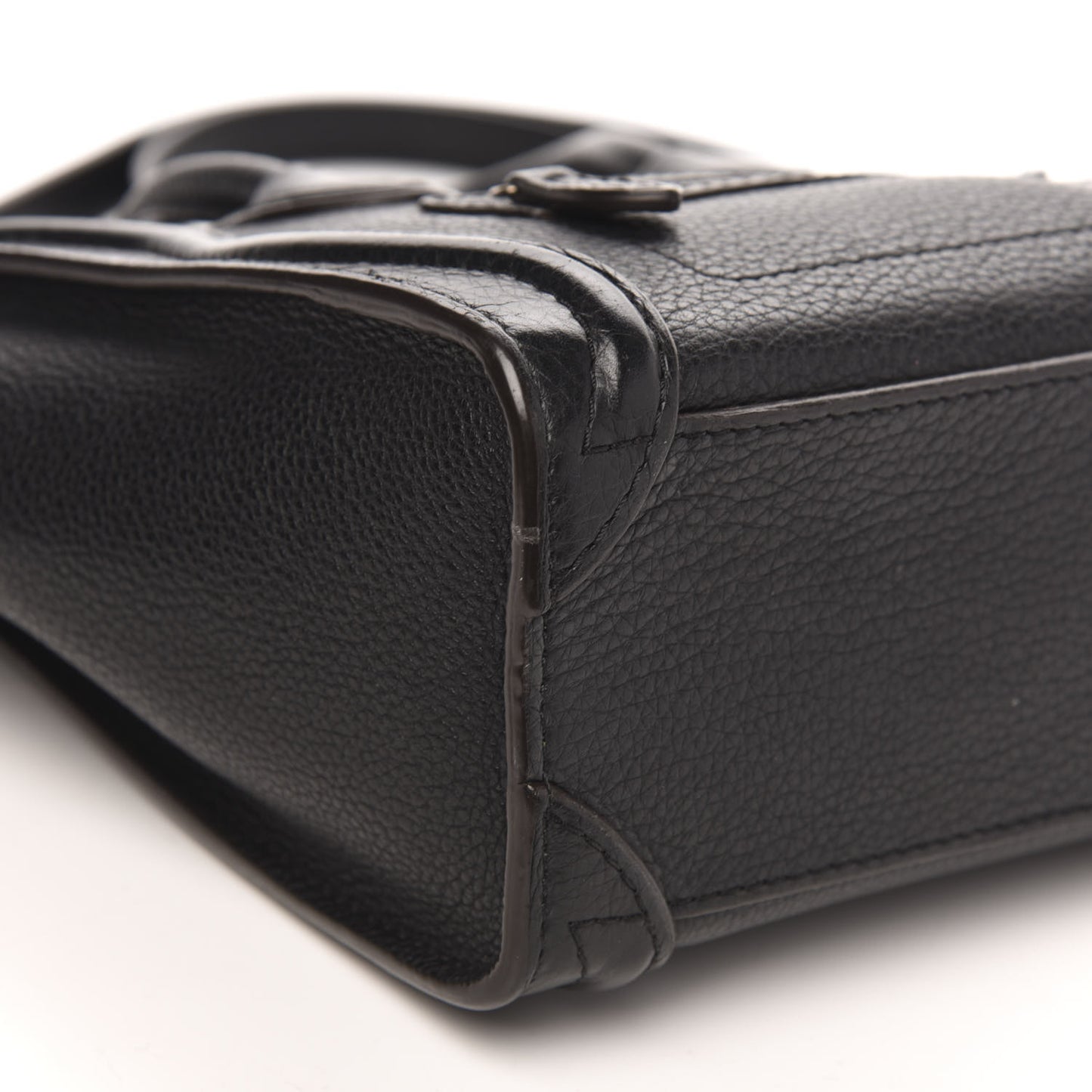 Drummed Calfskin Nano Luggage Black
