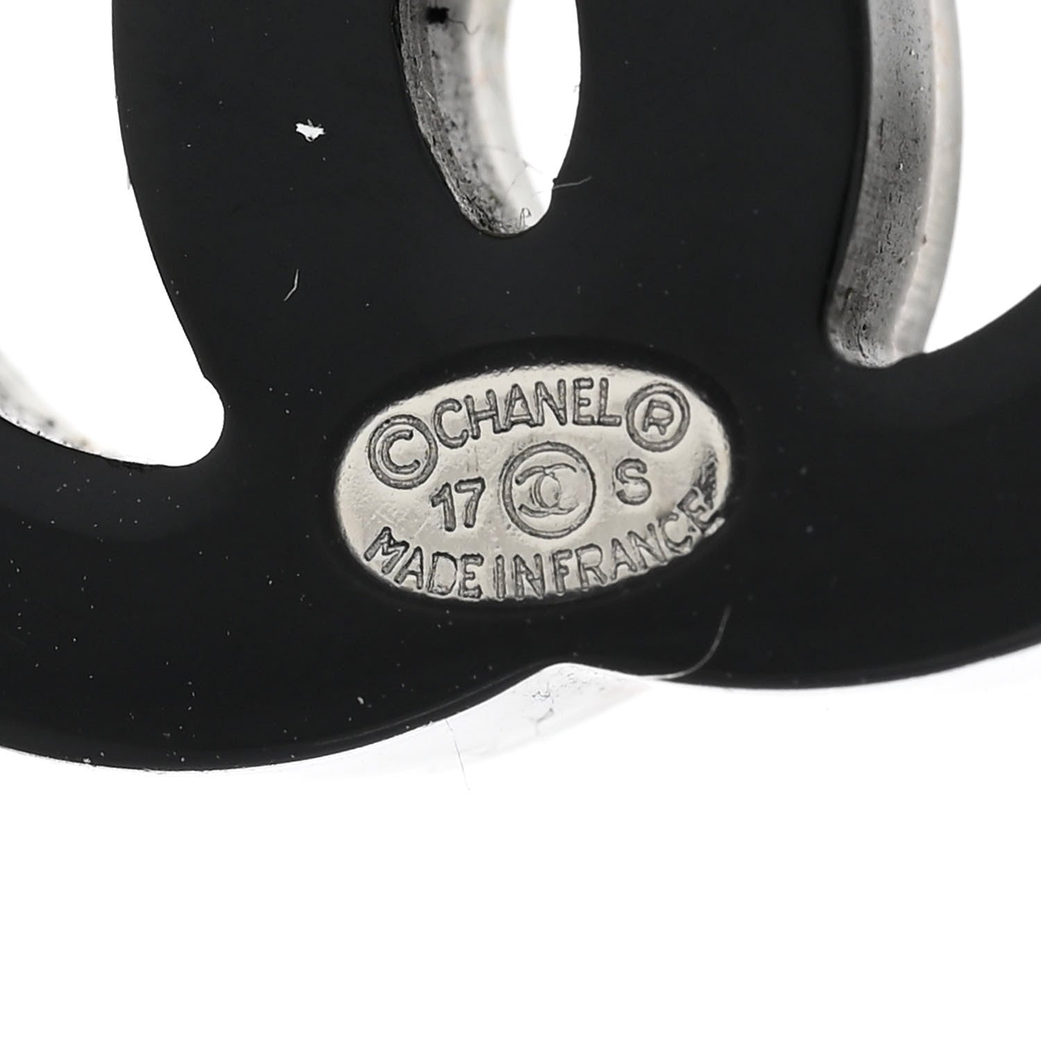 Chanel Glitter Resin CC Earrings Pink Black 4 of 4