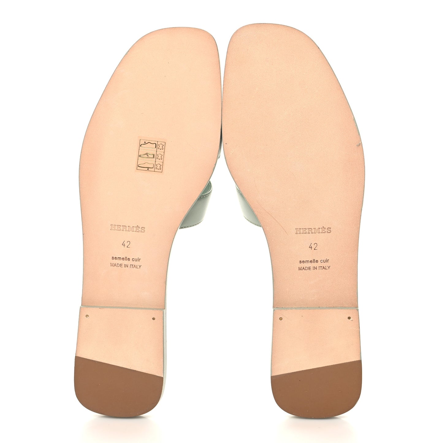 Calfskin Oran Sandals 42 Vert D'eau