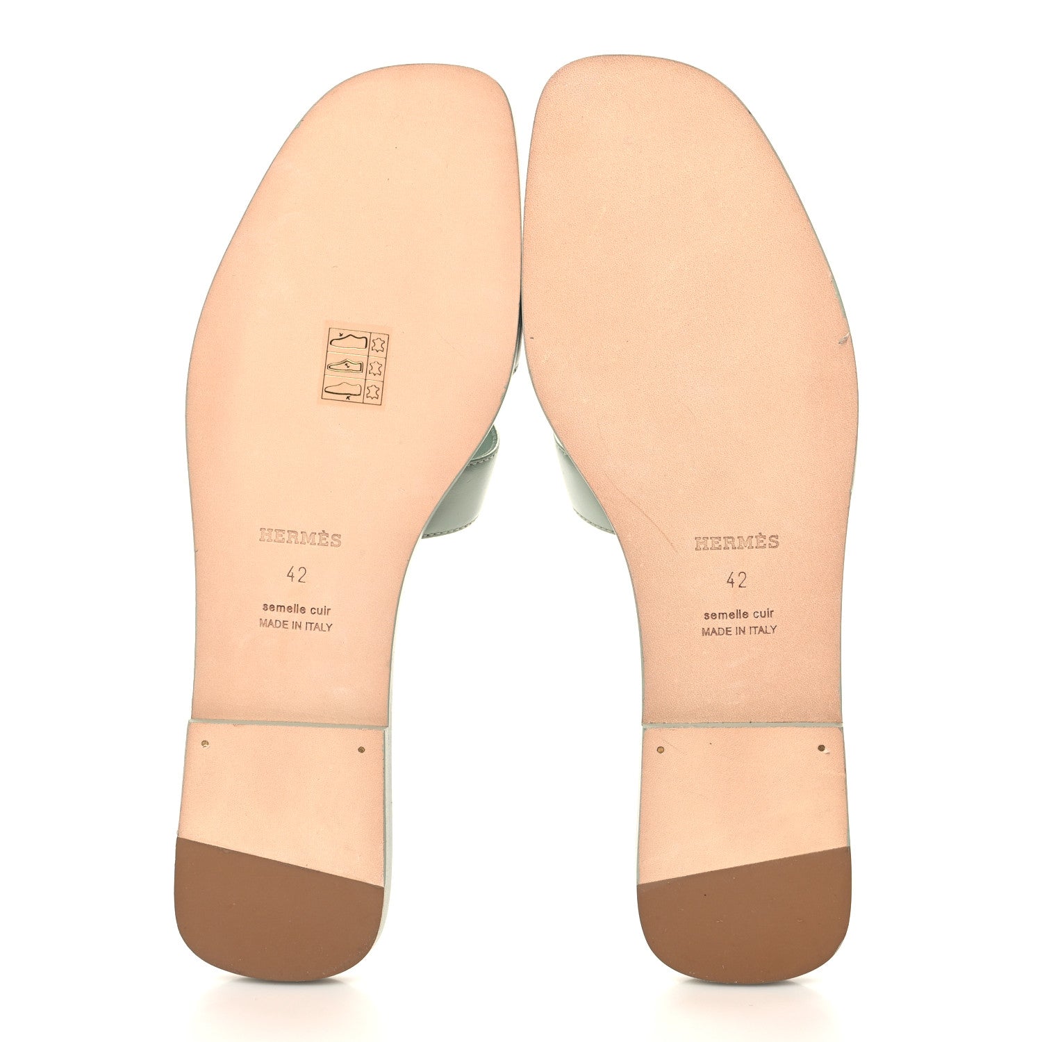 Hermes Calfskin Oran Sandals 42 Vert D'eau 6 of 9