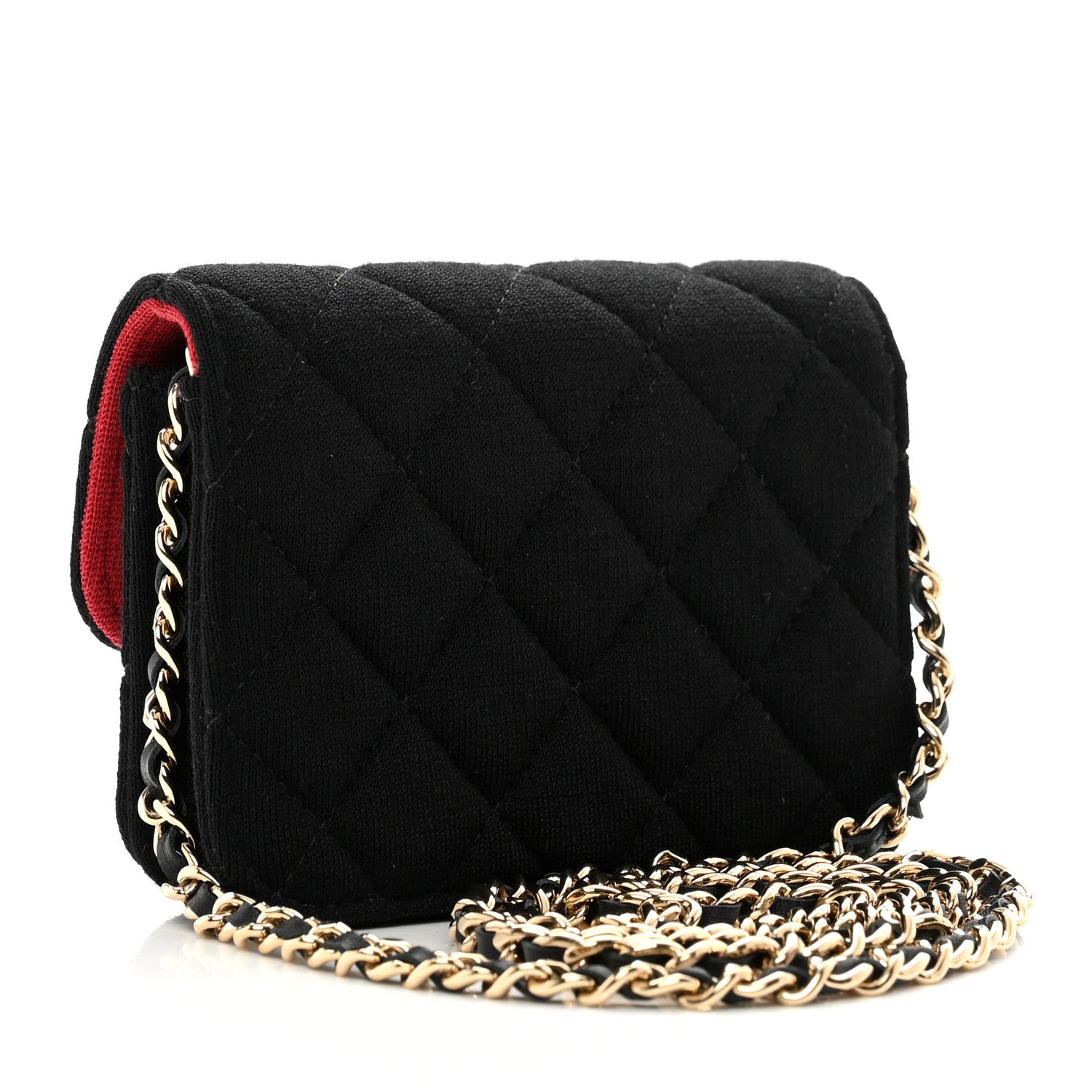 Chanel Jersey Quilted Micro Mini Flap Black 2 of 11