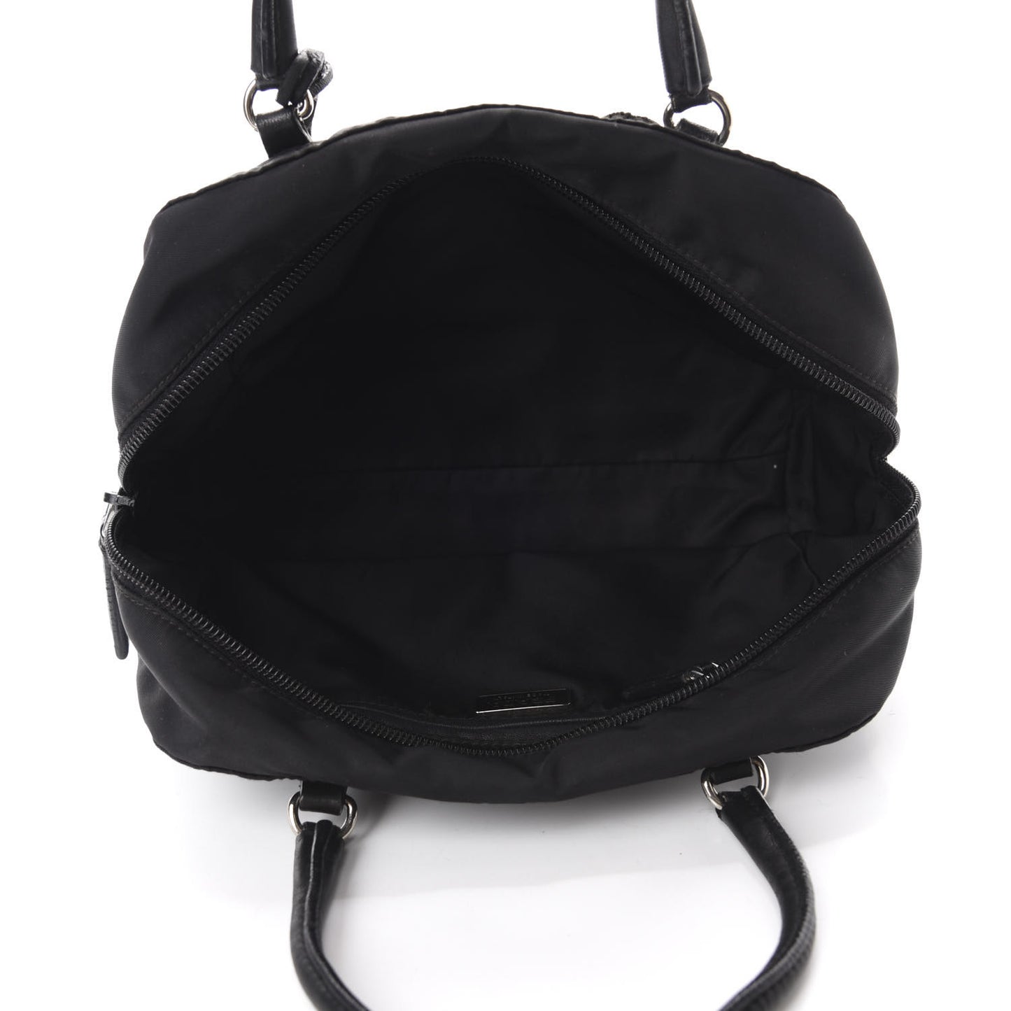 Tessuto Nylon Raso Bear Mini Handle Bag Black