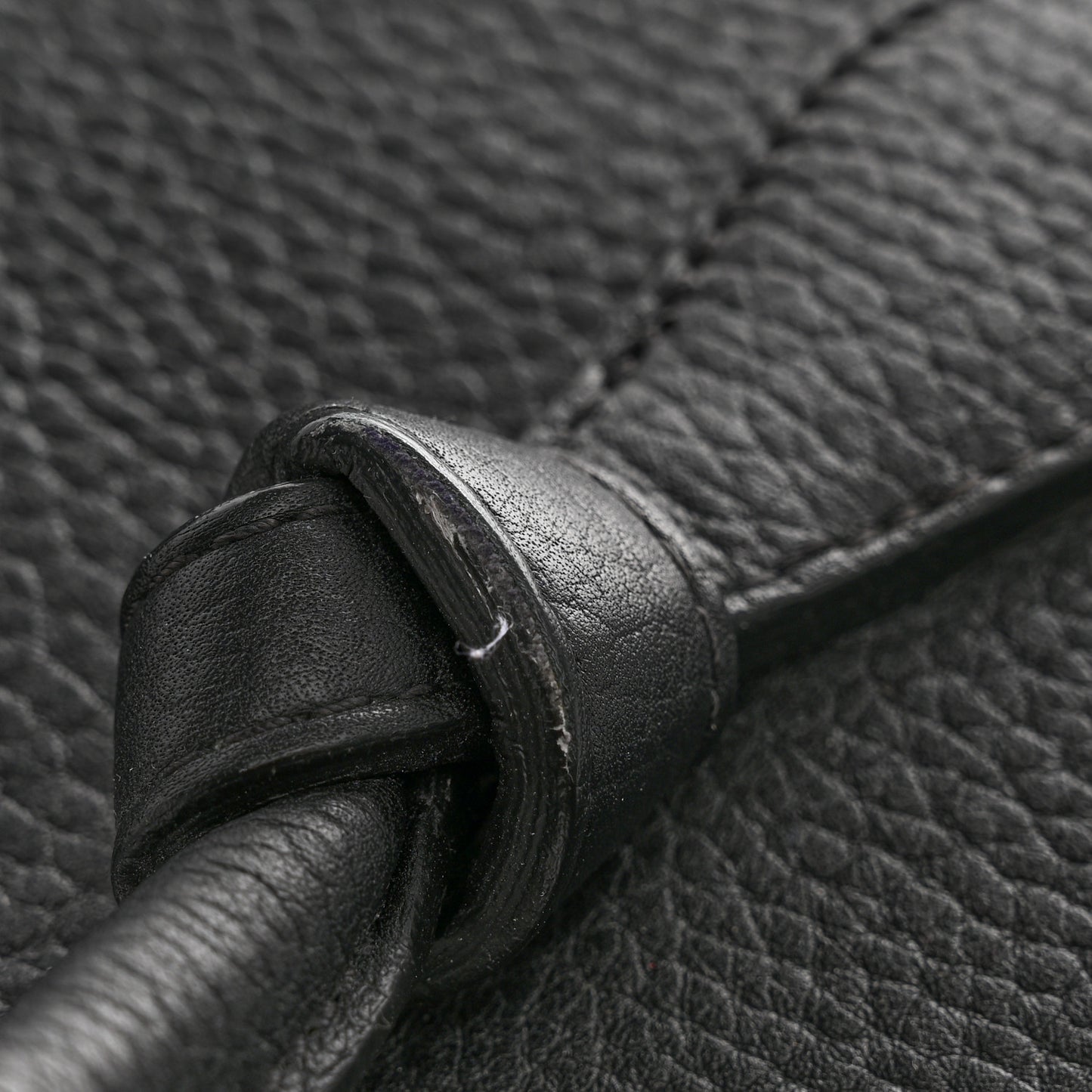 Crisped Calfskin Mini Tie Knot Tote Black