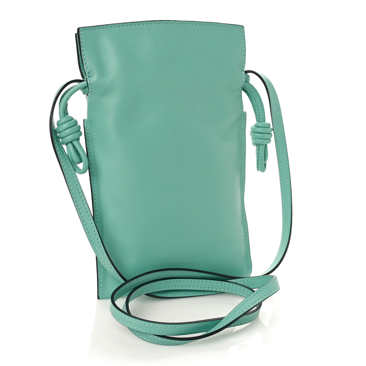 Calfskin Mini Drawstring Flamenco Knot Crossbody Bag Fresh Mint