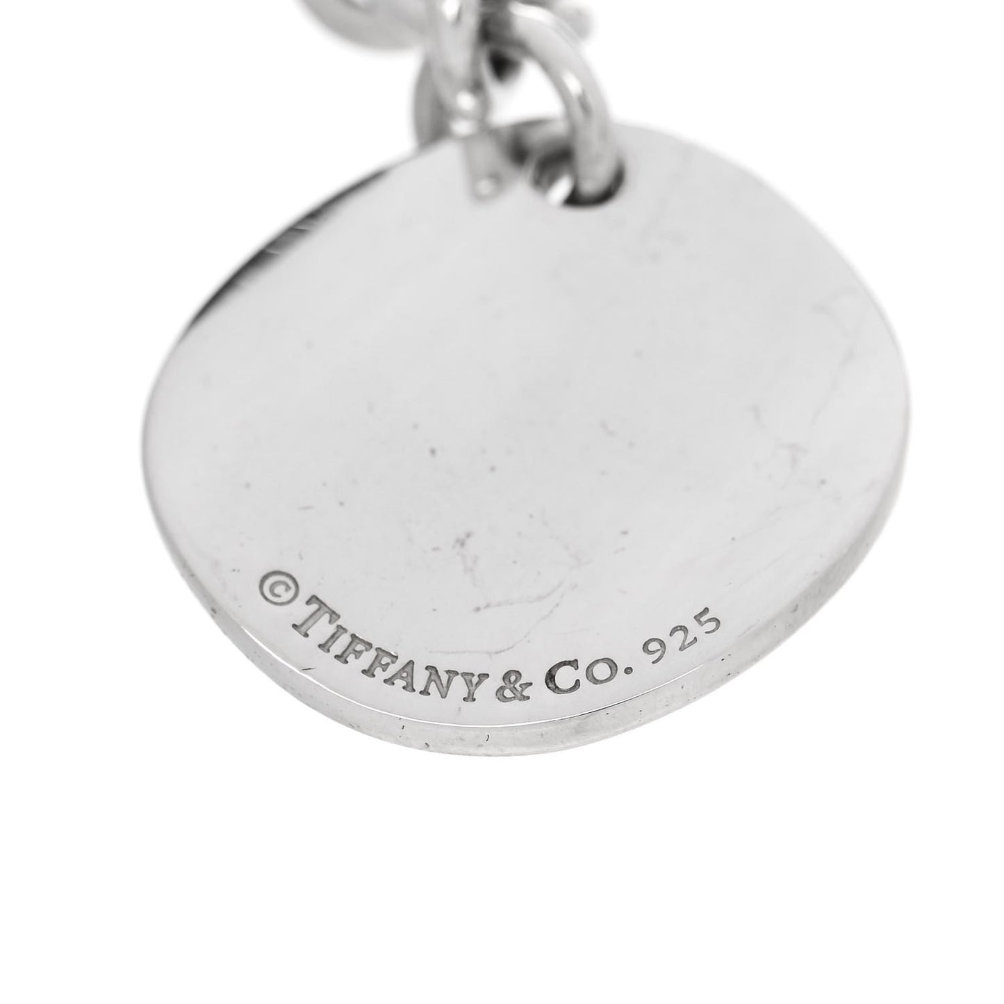 Sterling Silver Notes Round Tag Charm Bracelet