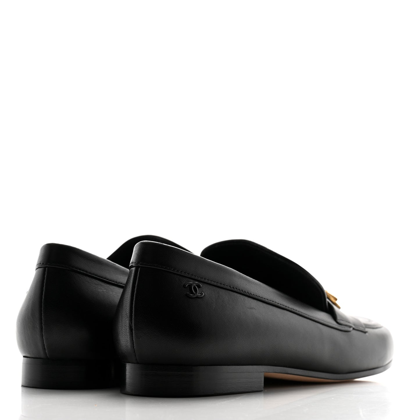 Lambskin Quilted Pearl Embellished Mocassin Loafers 35 Black