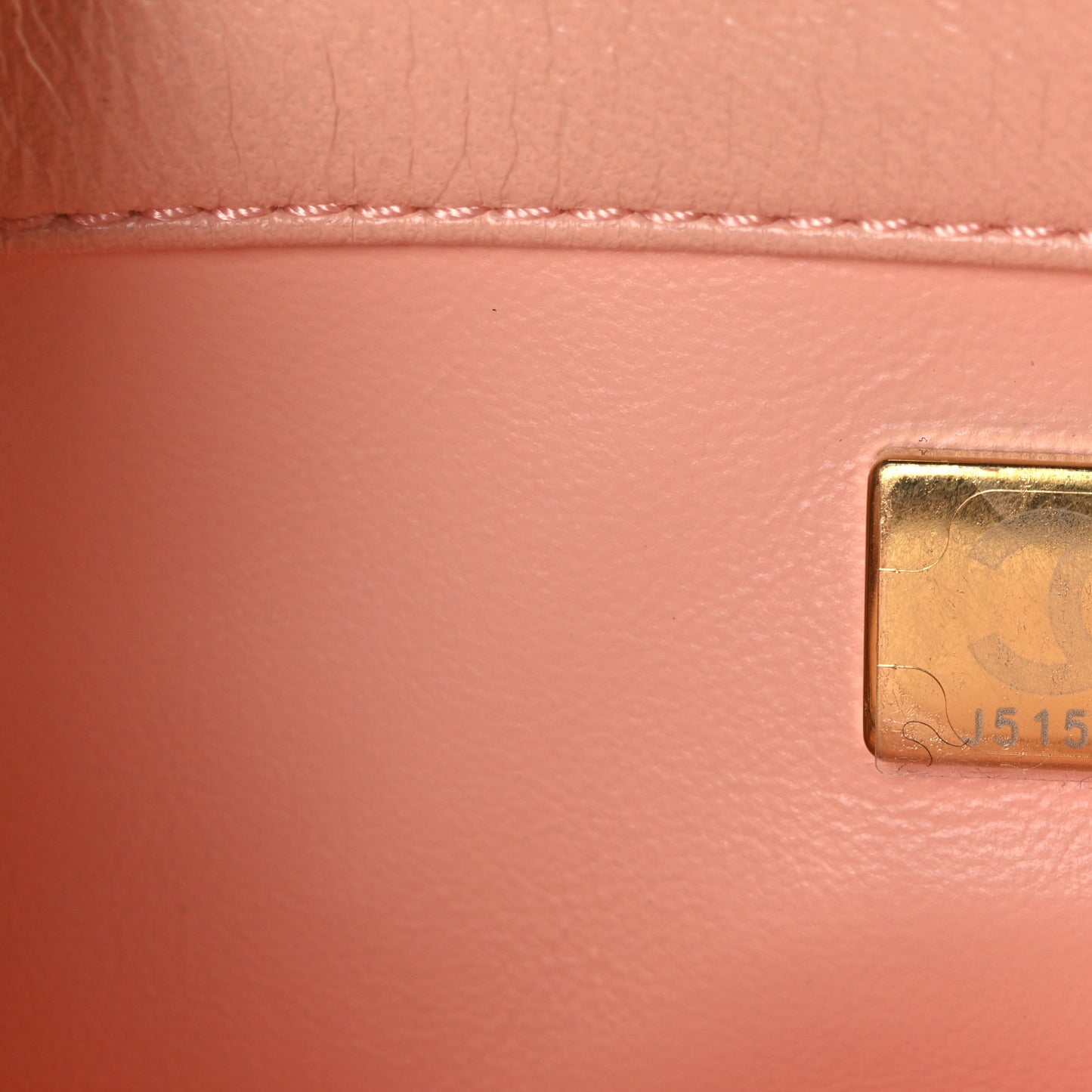 Lambskin Quilted Mini Pearl Crush Flap Light Orange