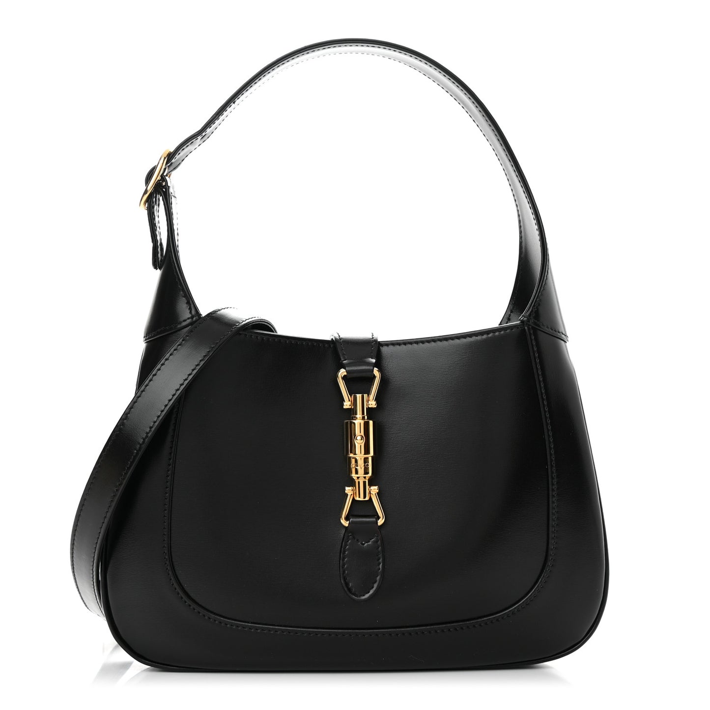 Boarded Dyana Lux Calfskin Small Jackie 1961 Hobo Black
