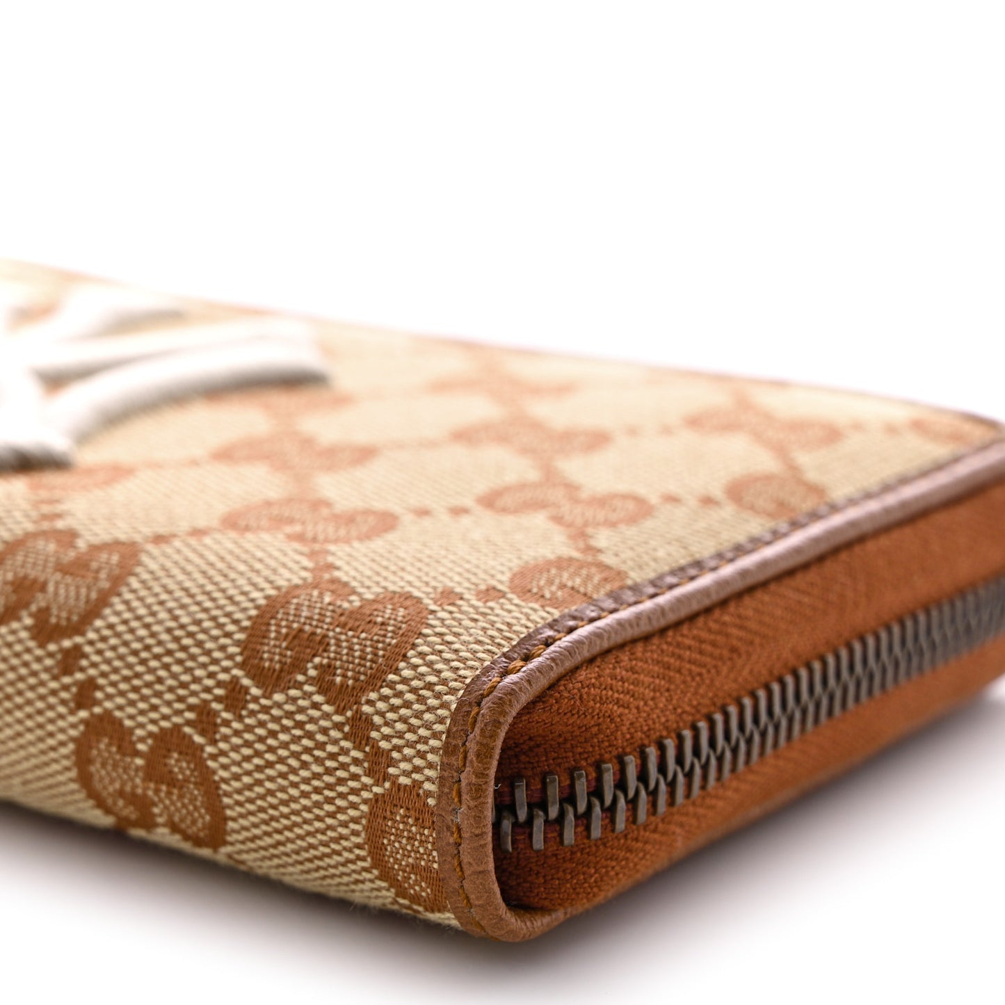 X MLB GG Monogram NY Yankees Zip Around Wallet Beige Ruggine Ivory
