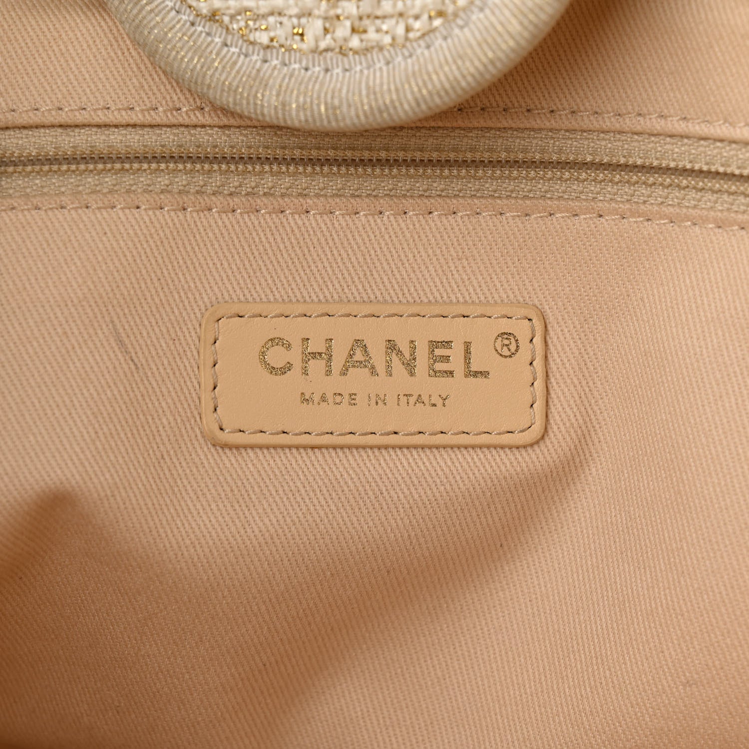Chanel Canvas Large Deauville Tote Ivory 6 of 13