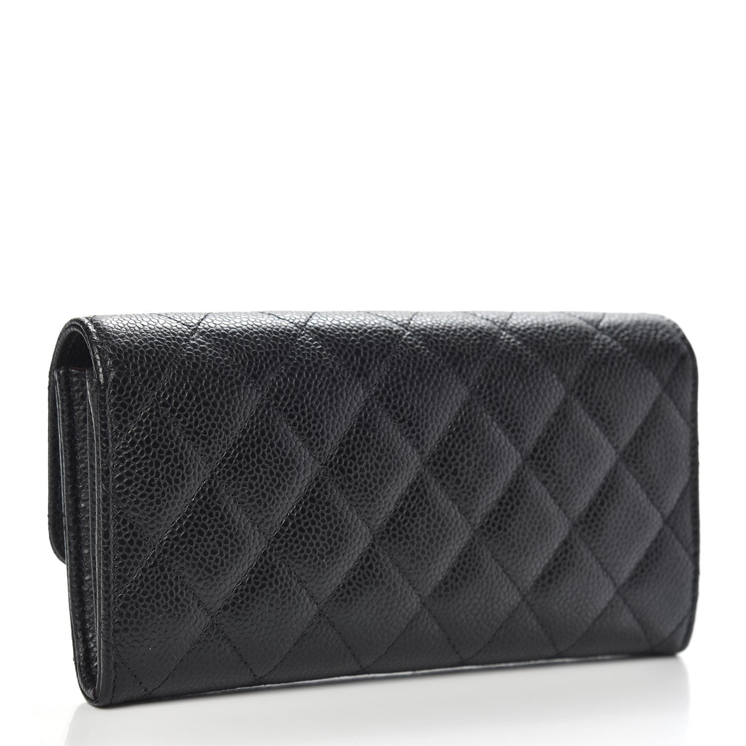 Chanel Caviar Quilted Large Gusset Flap Wallet Black 3 of 9