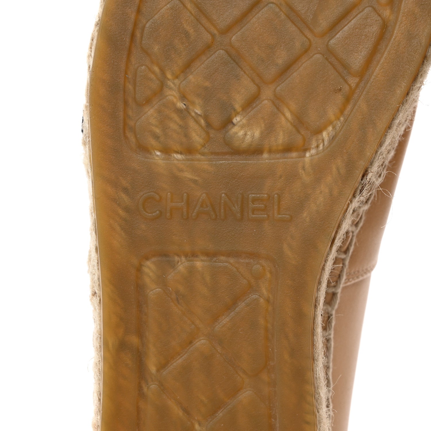 Chanel Lambskin CC Espadrilles 36 Beige Black 8 of 8