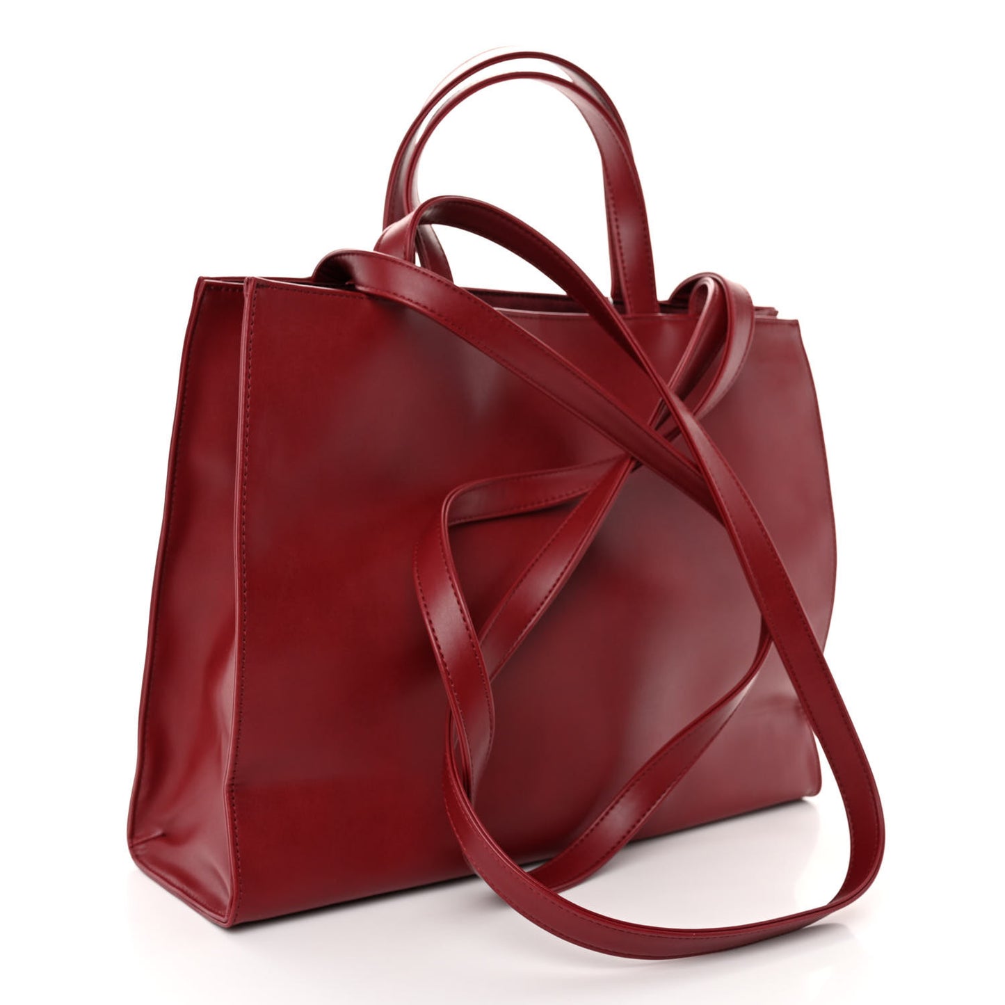Vegan Leather Medium Shopping Bag Oxblood