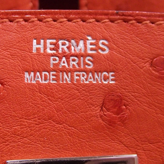 Ostrich BIRKIN 35 Orange