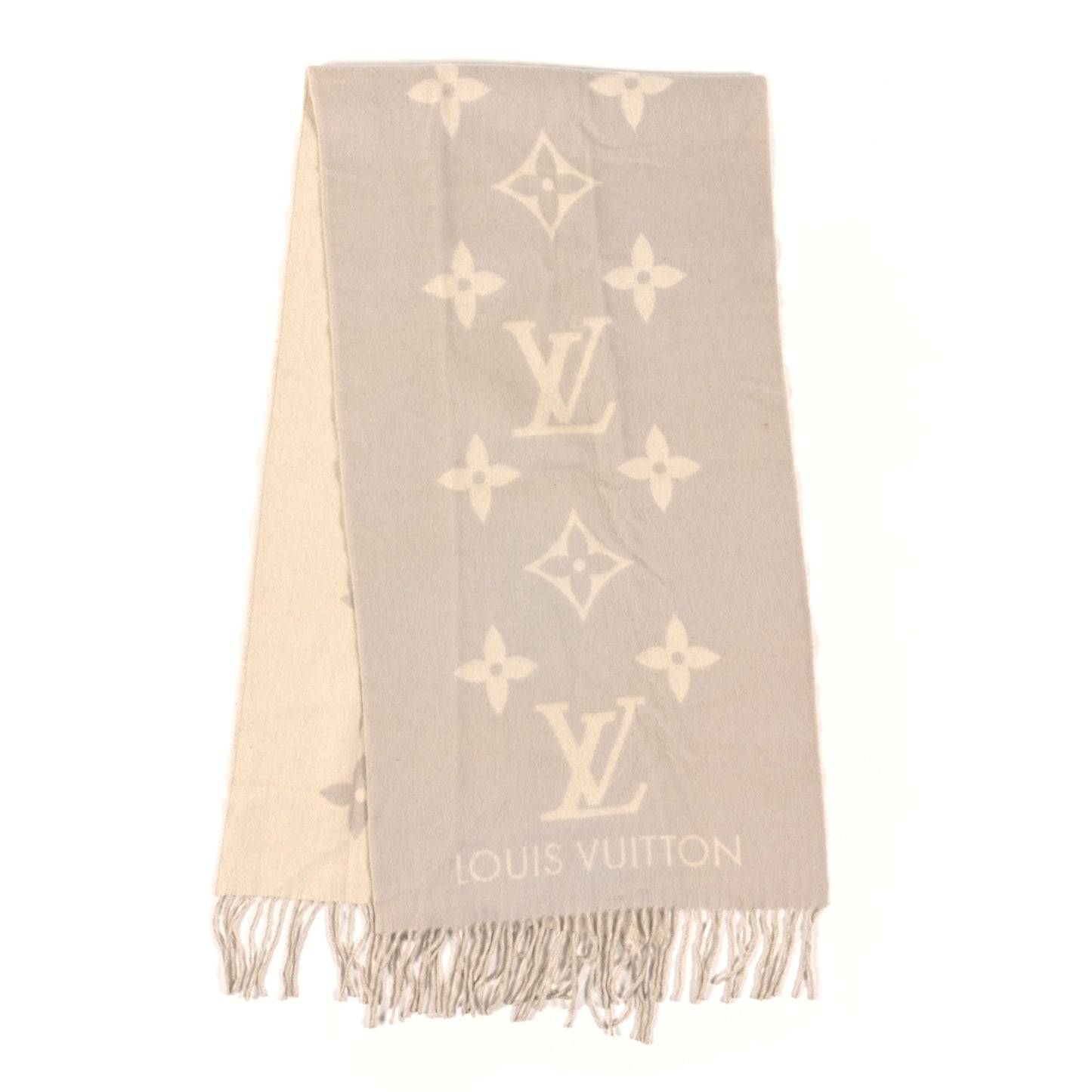 Cashmere Monogram Reykjavik Scarf Grey
