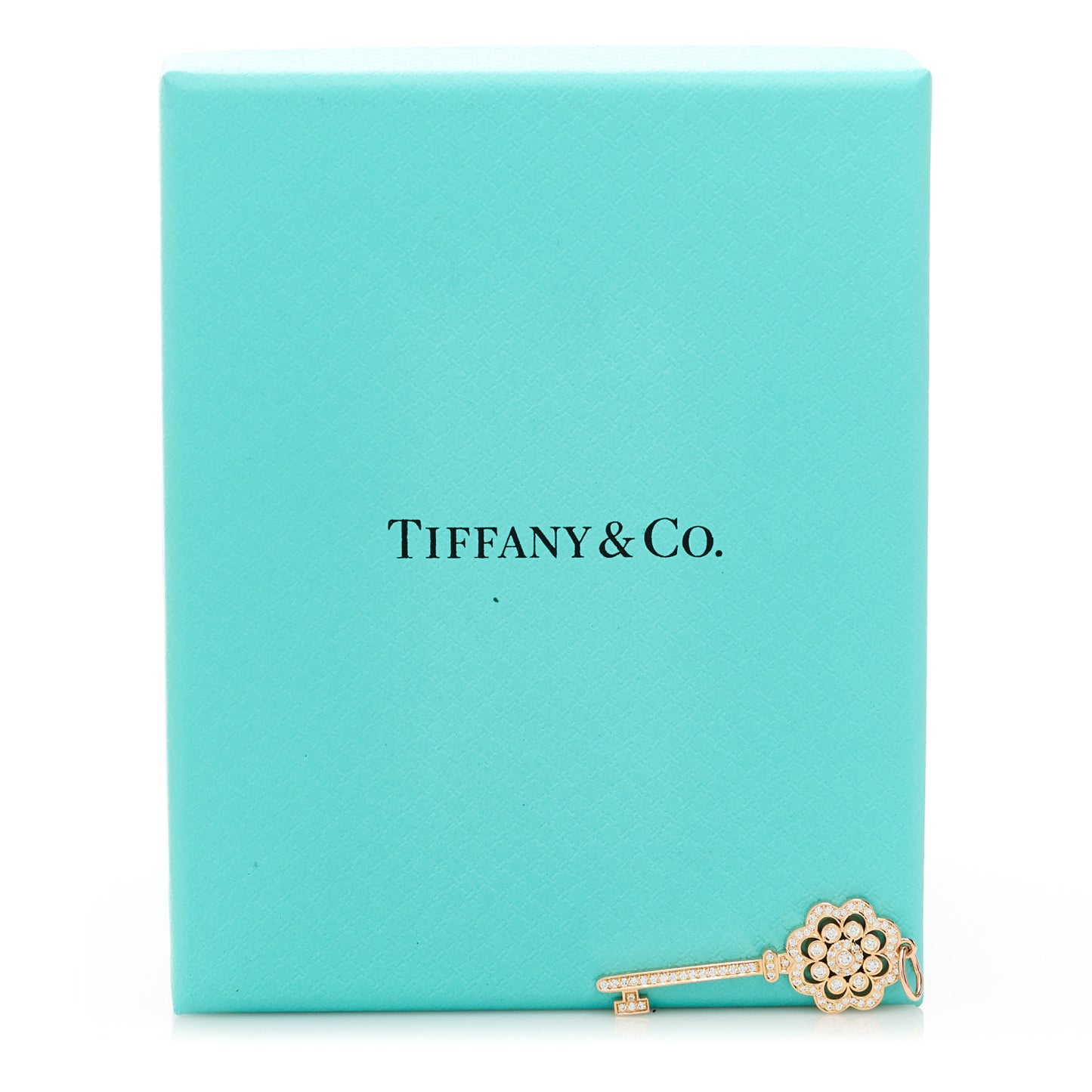 18K Rose Gold Diamond Rose Key Pendant