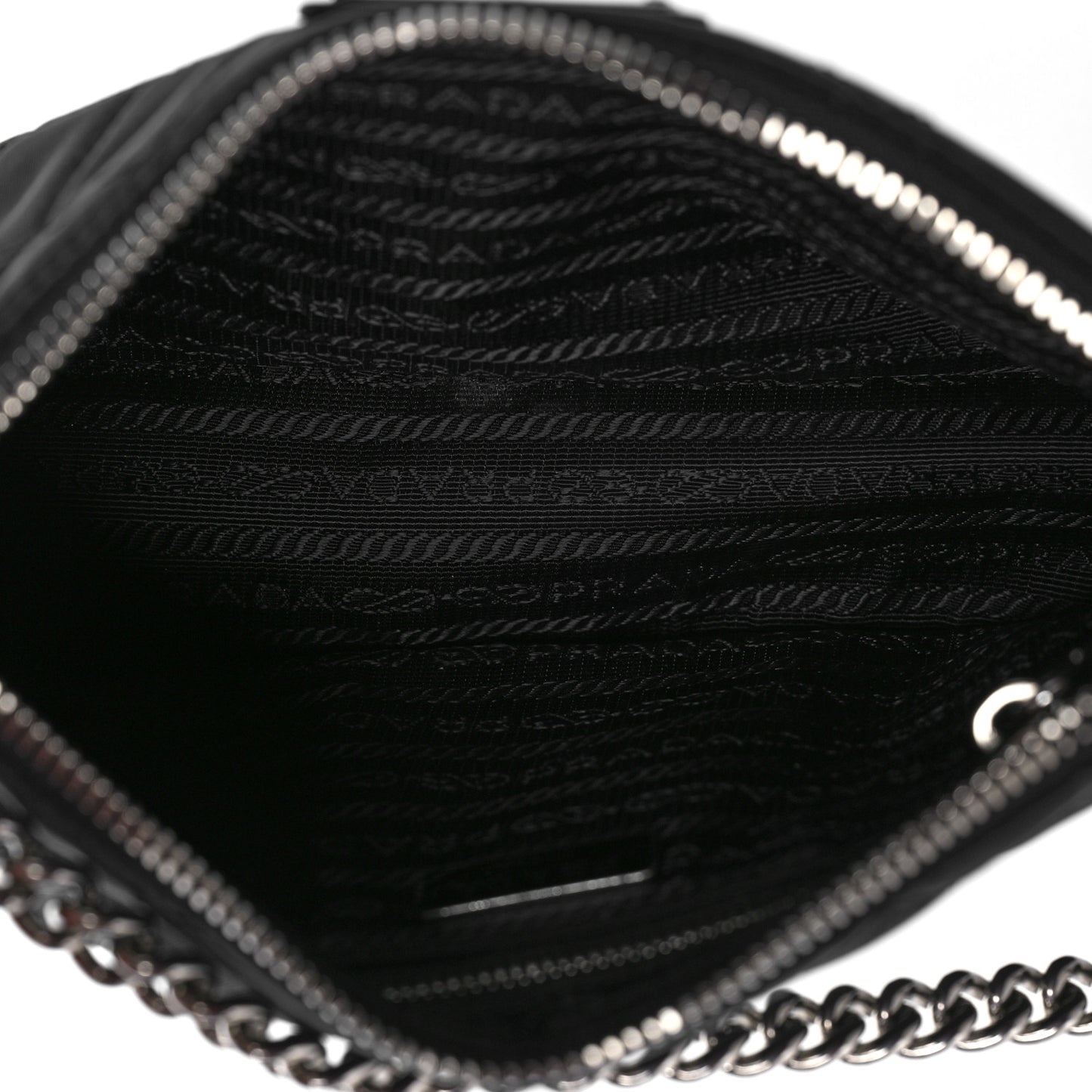 Nylon Tessuto Impuntu Quilted Crossbody Bag Black