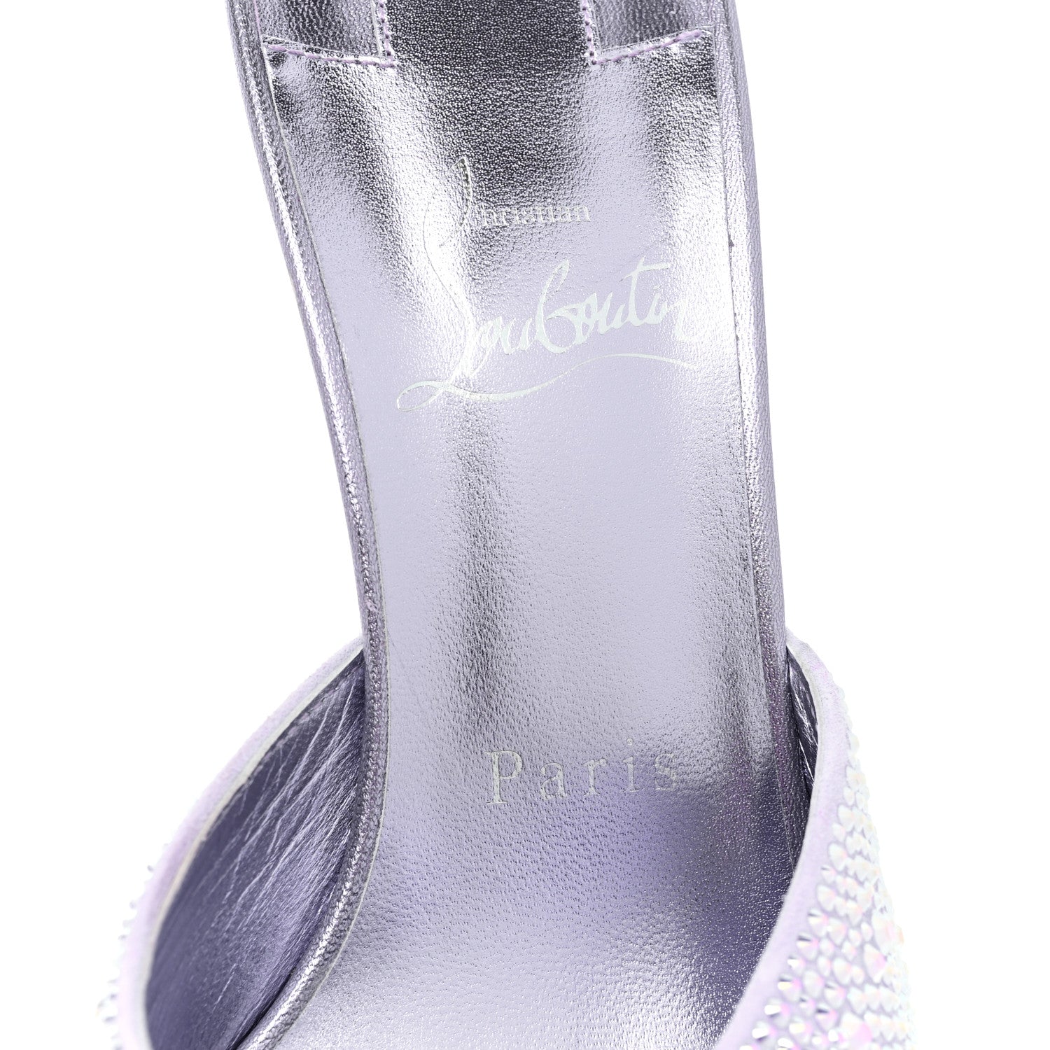 Christian Louboutin Suede Crystal Strass Me Dolly 100 Sandals 38 Lilac 8 of 9