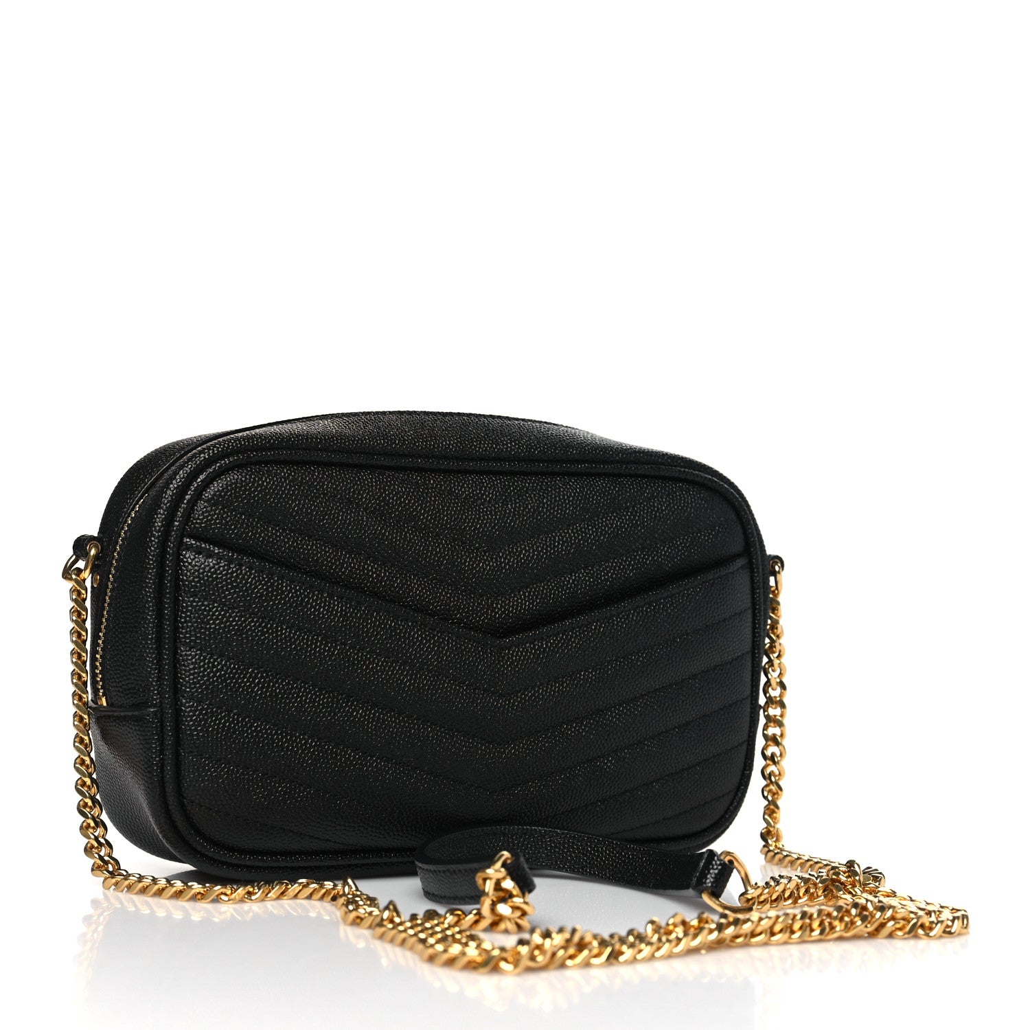 Saint Laurent Grain De Poudre Matelasse Monogram Mini Lou Camera Bag Black 3 of 10
