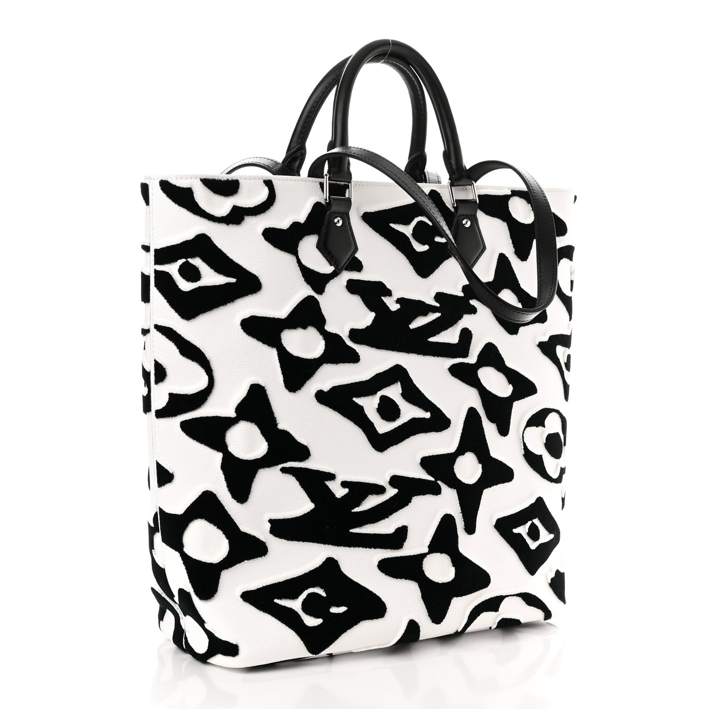 X UF Tufted Monogram Tufted Cabas White Black