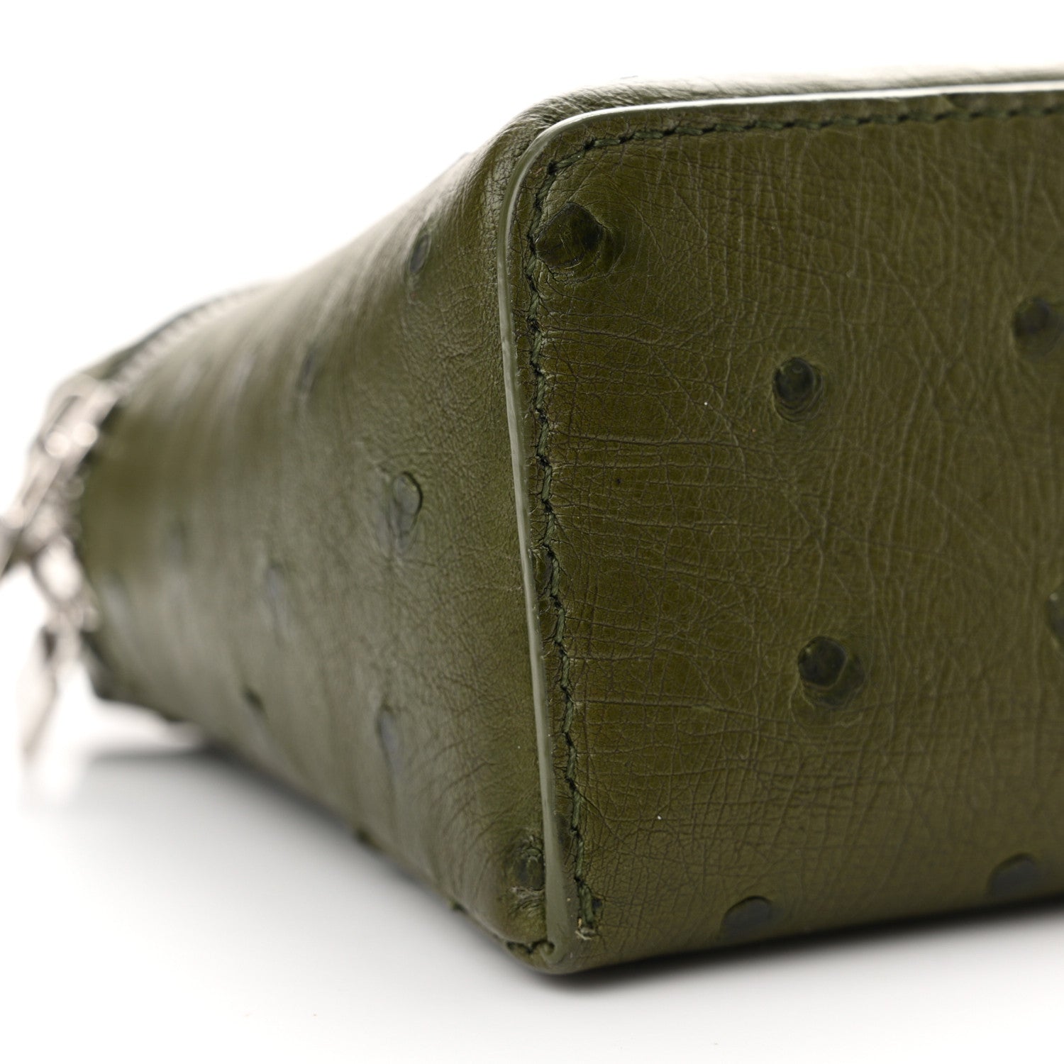Loro Piana Ostrich L19 Extra Pocket Pouch Dark Lichen Green 8 of 10